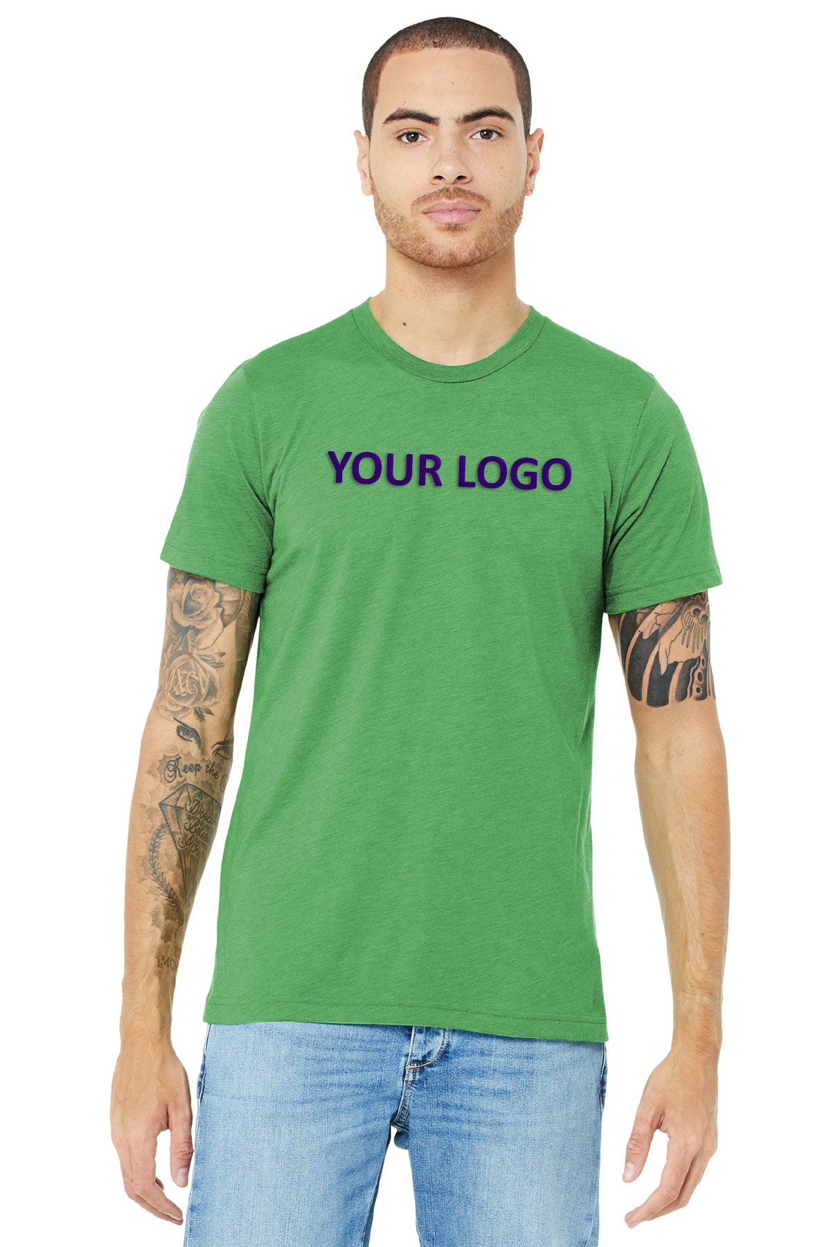 bella + canvas unisex triblend short sleeve t-shirt 3413c green triblend