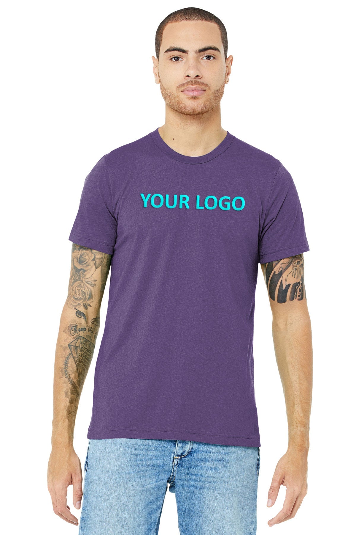 bella + canvas unisex triblend short sleeve t-shirt 3413c purple triblend