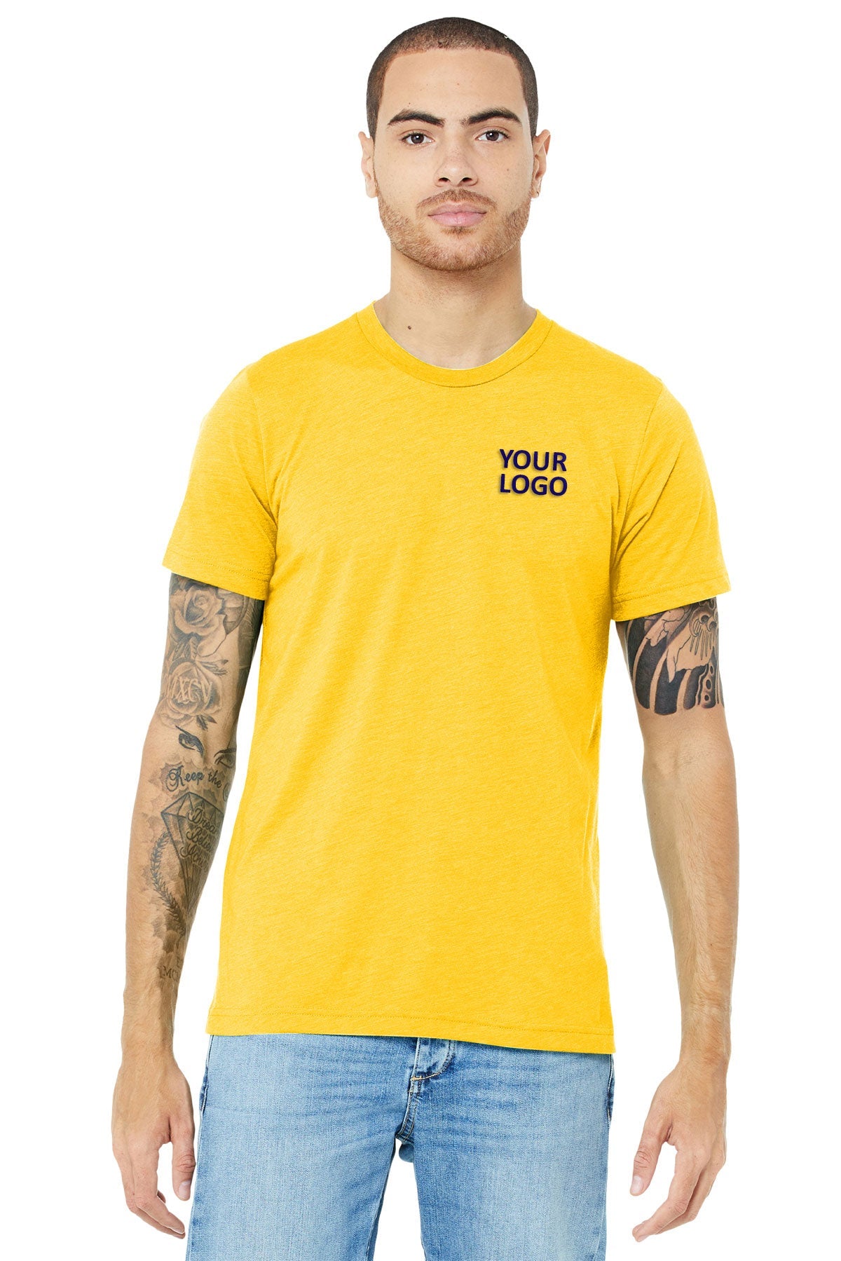bella + canvas unisex triblend short sleeve t-shirt 3413c yllw gld trblnd