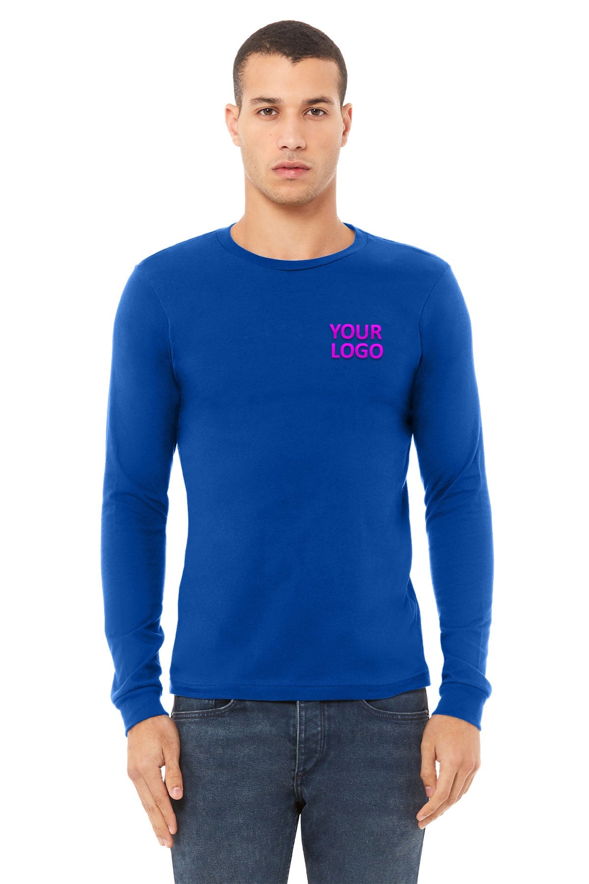 bella + canvas unisex jersey long sleeve t-shirt 3501 true royal