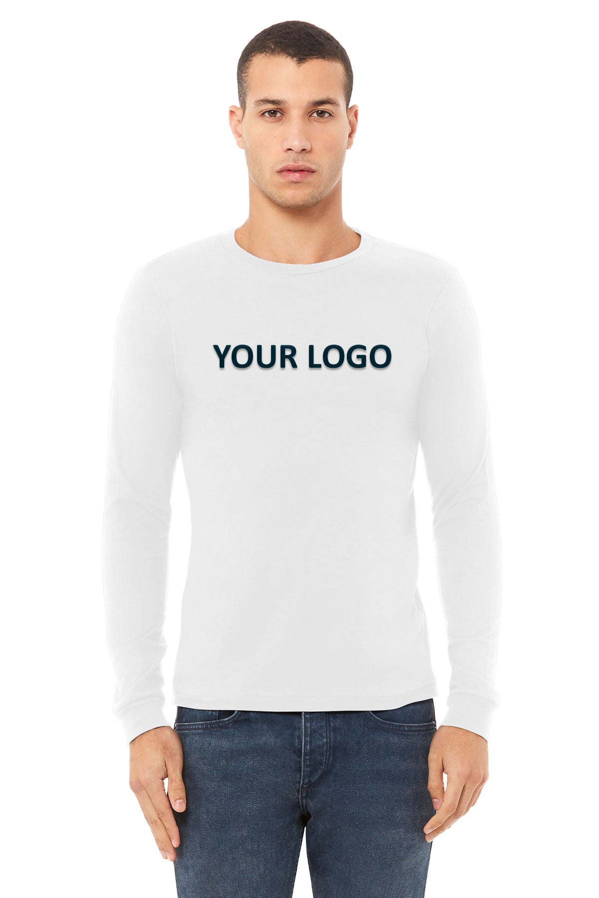 bella + canvas unisex jersey long sleeve t-shirt 3501 white