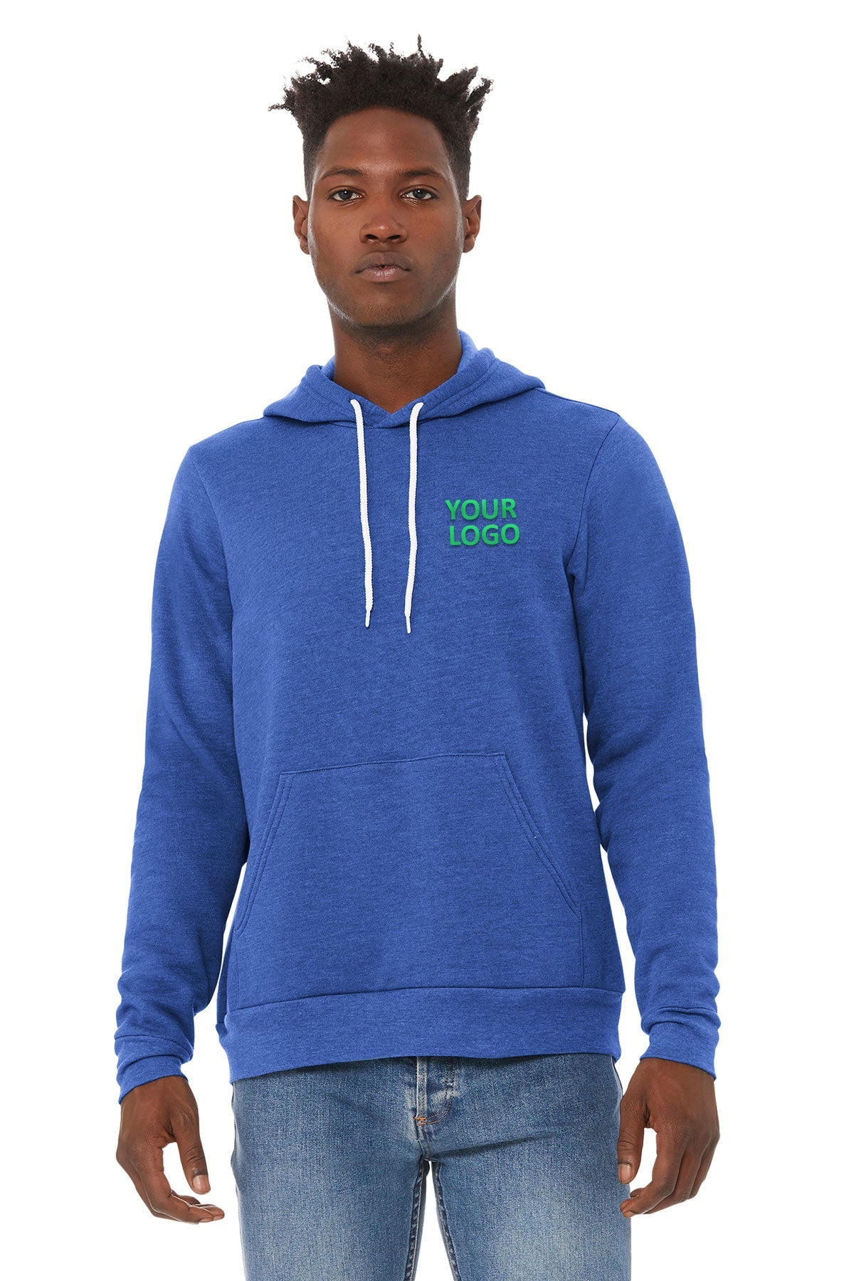 Bella + Canvas Heather Tru Royl 3719 custom business sweatshirts