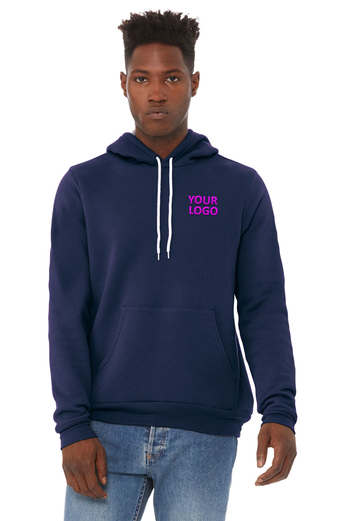 Bella + Canvas Navy 3719 custom work sweatshirts