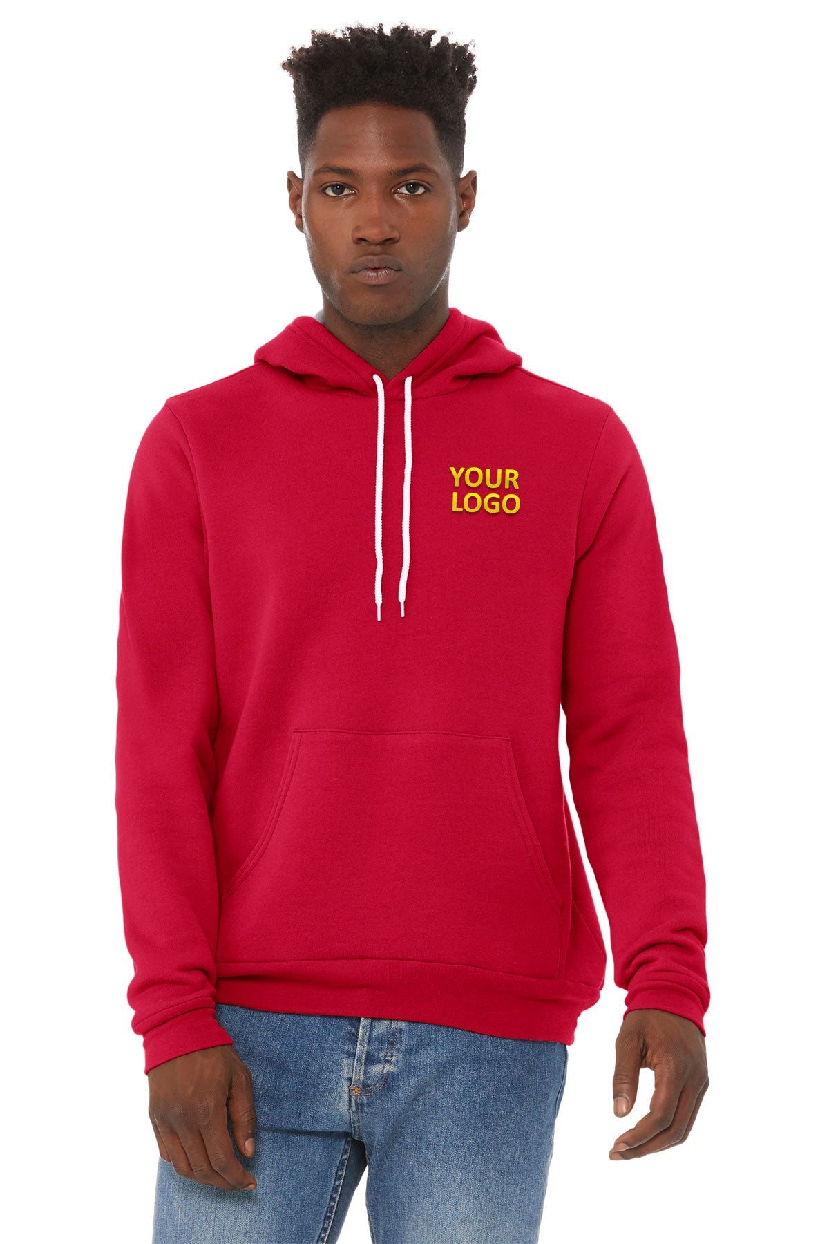 Bella + Canvas Red 3719 company sweatshirts embroidered