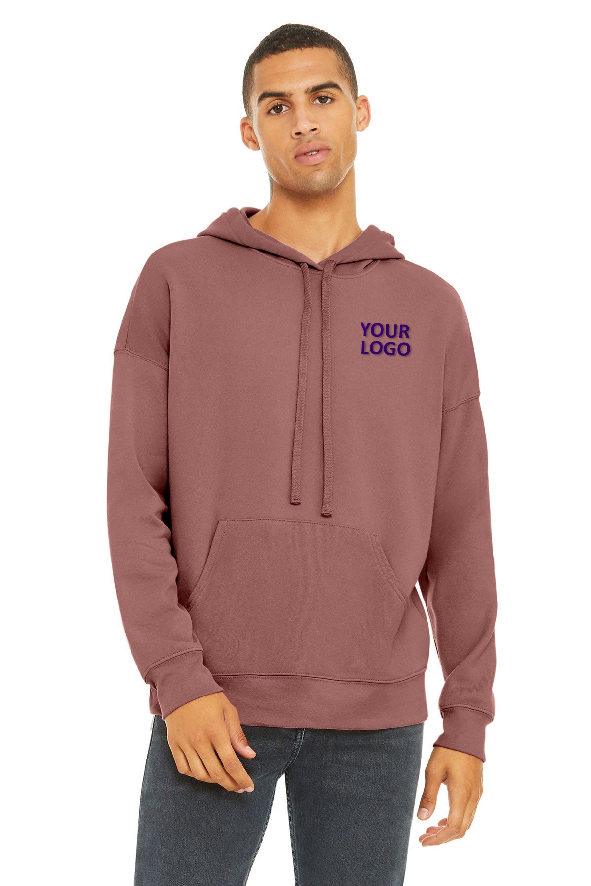 Bella + Canvas Mauve 3729 sweatshirts with logo embroidery