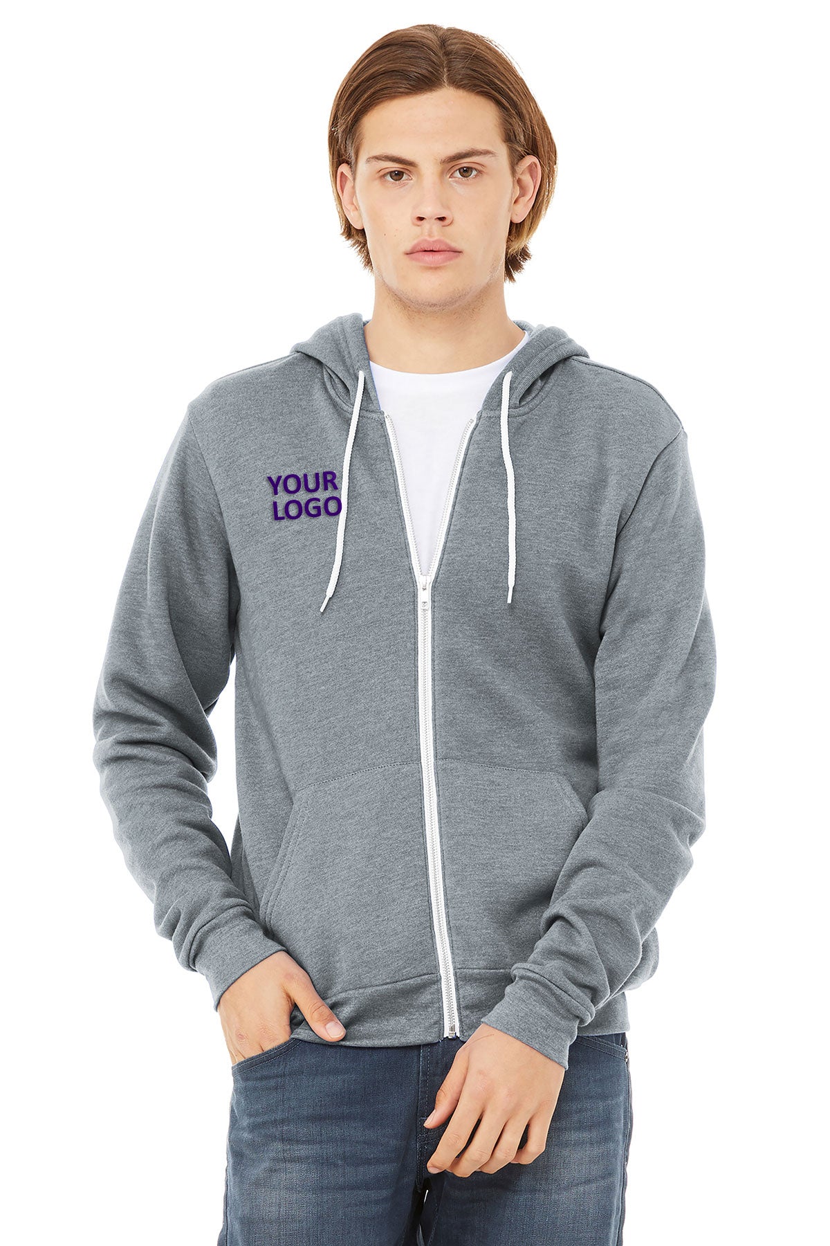 Bella + Canvas Athletic Heather 3739 custom sweatshirts for business
