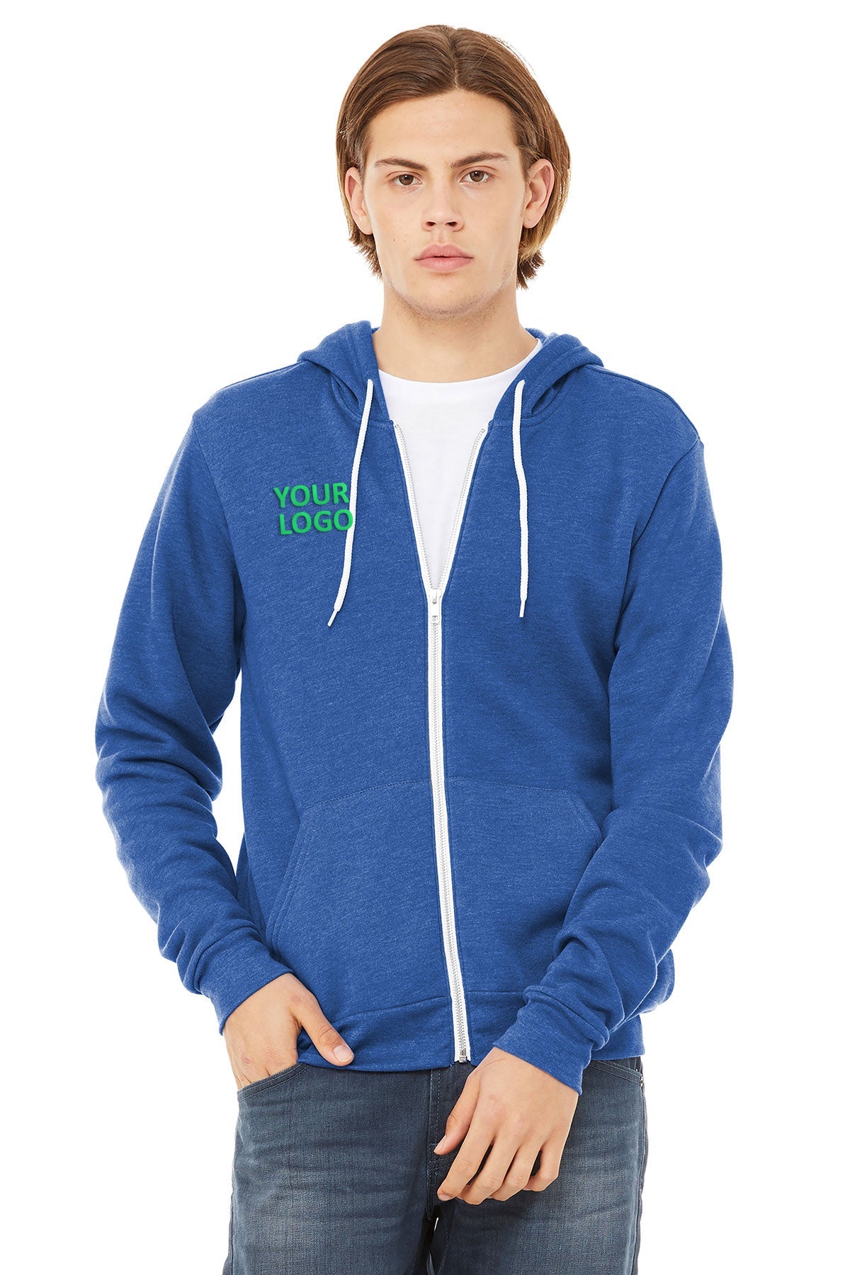Bella + Canvas Heather Tru Royl 3739 sweatshirts custom logo