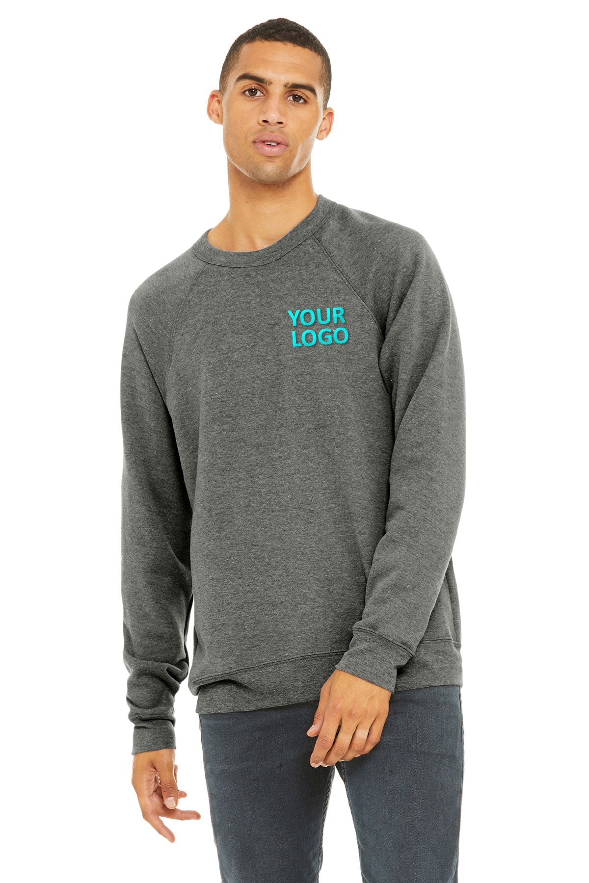 Bella + Canvas Grey Triblend 3901 sweatshirts custom logo