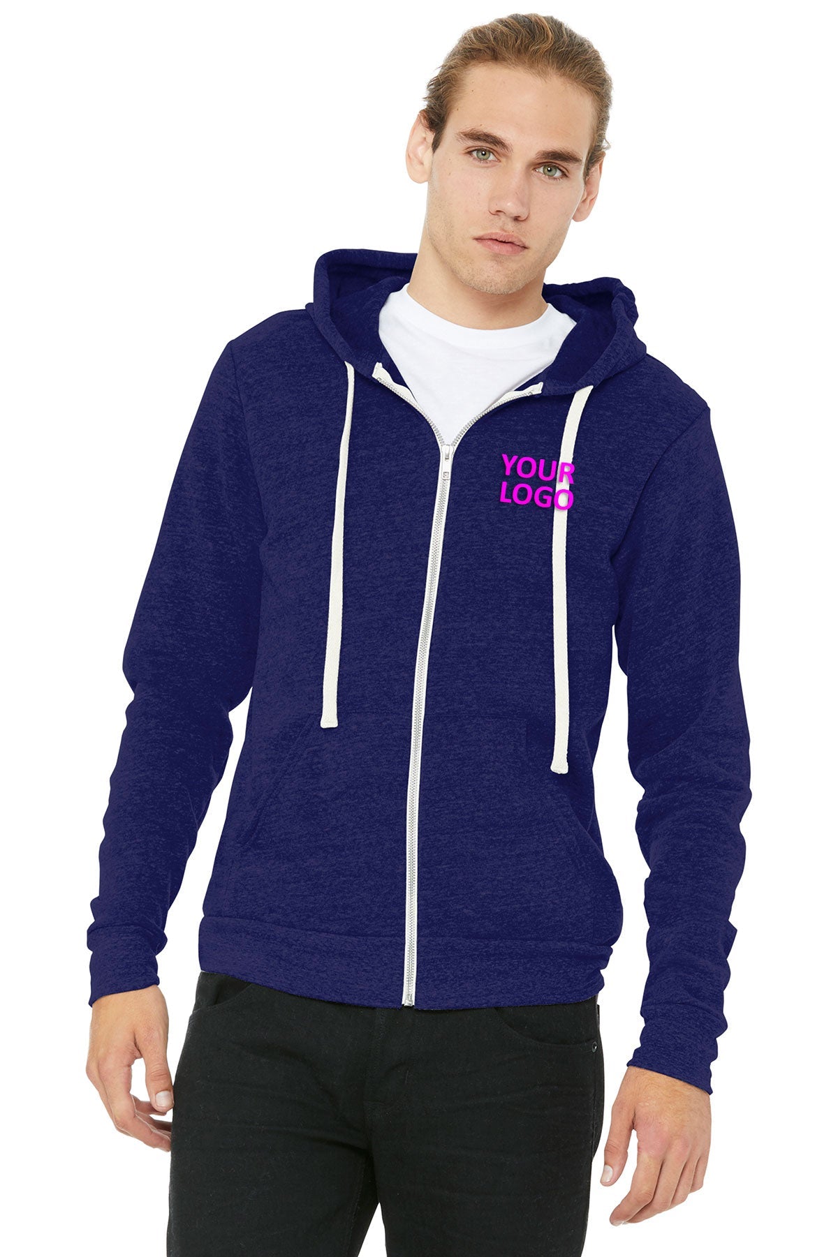 Bella + Canvas Navy Triblend 3909 custom sweatshirts for business