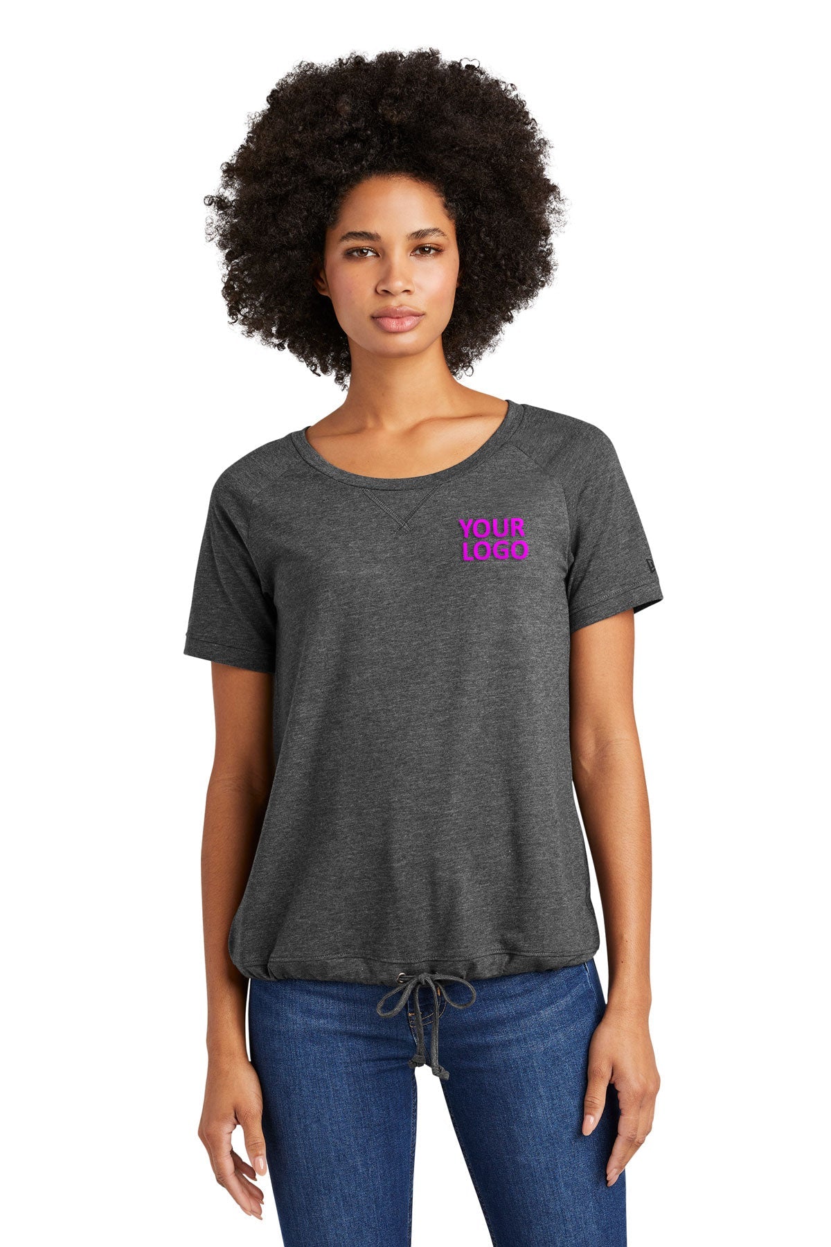 New Era Ladies Tri-Blend Performance Printed Tee's, Dark Graphite
