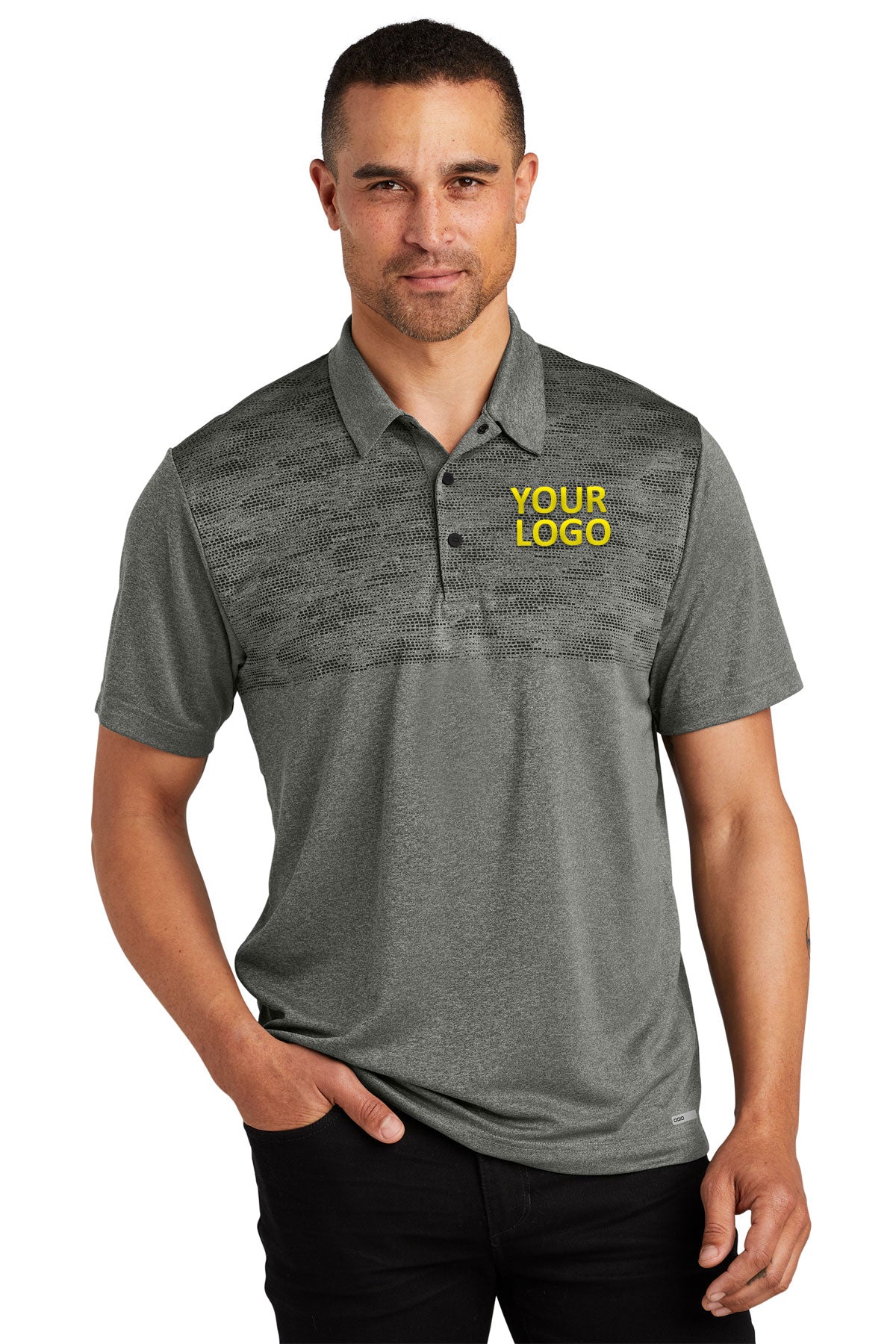 OGIO Gravitate Customized Polos, Dark Heather Grey
