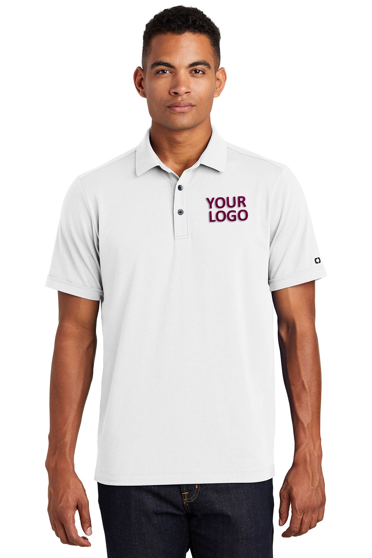 OGIO Limit Branded Polos, Bright White [Spring Meadow Nursery]