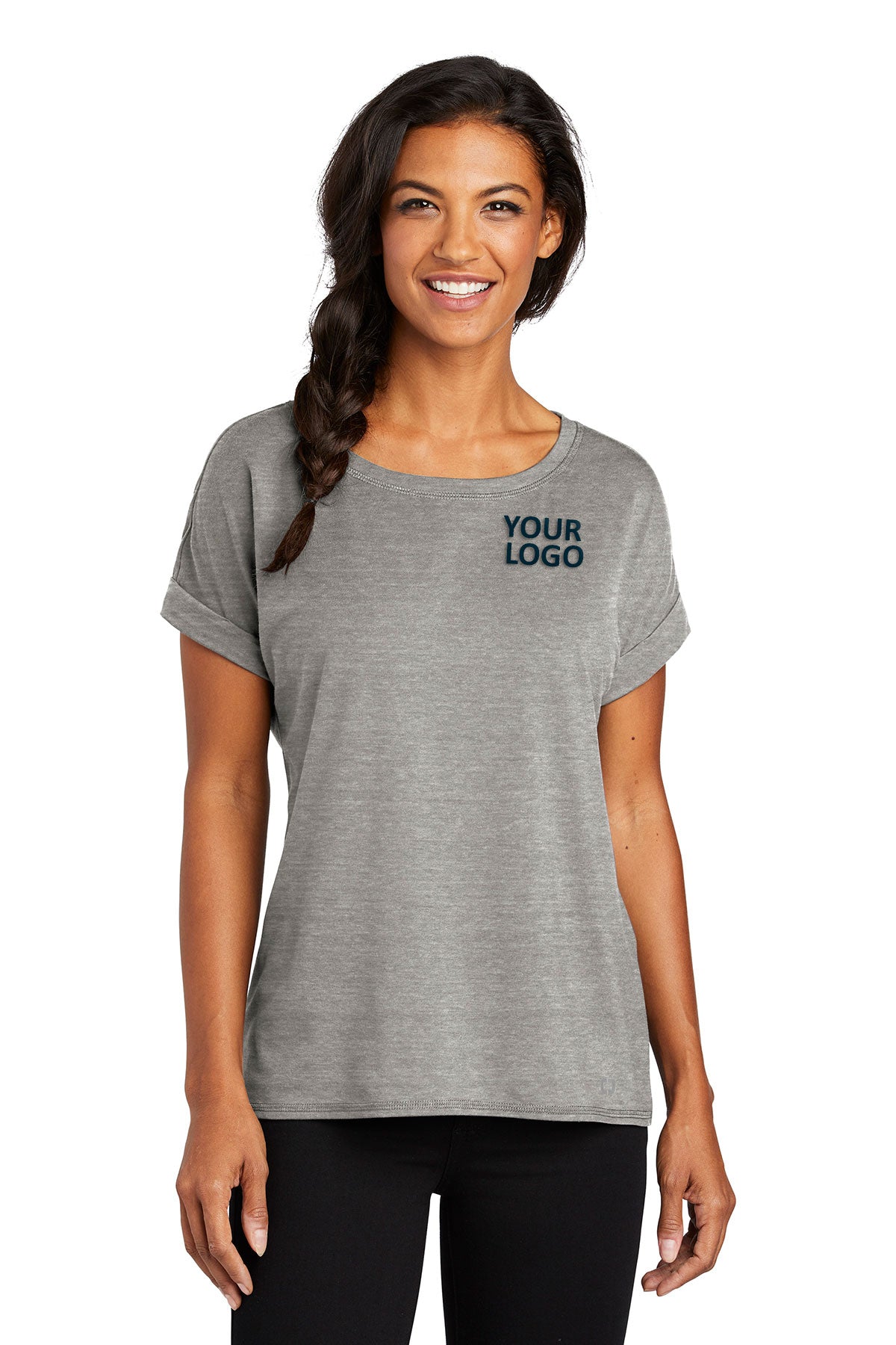 OGIO Ladies Luuma Cuffed Custom Tees, Petrol Grey [ERES]