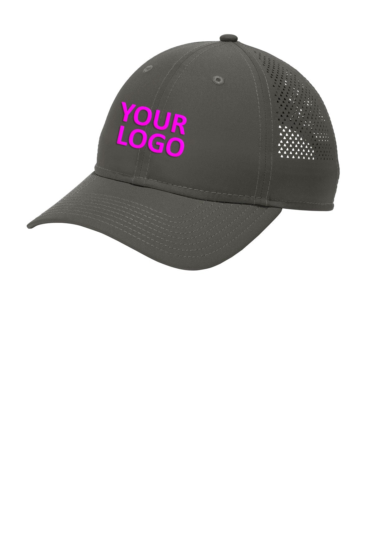 New Era Perforated Performance Custom Caps, Graphite [NARENCO]