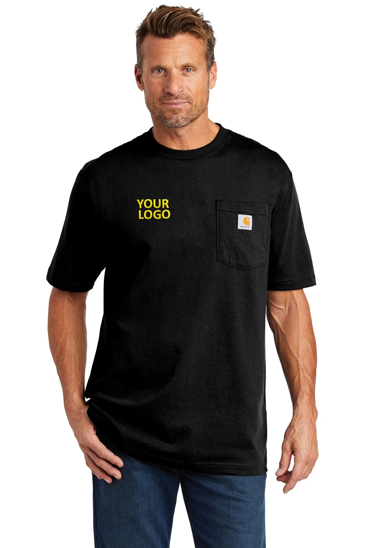 Carhartt Workwear Custom Pockets T-Shirts, Black [Milford Mining Company Utah]