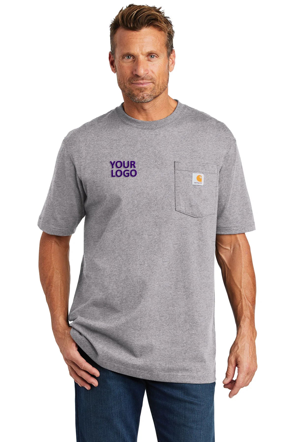 Carhartt Workwear Custom Pockets T-Shirts, Heather Grey [Executive Construction]