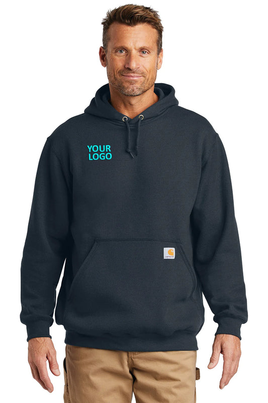 Company Logo Carhartt Midweight Hooded Sweatshirt CTK121 New Navy