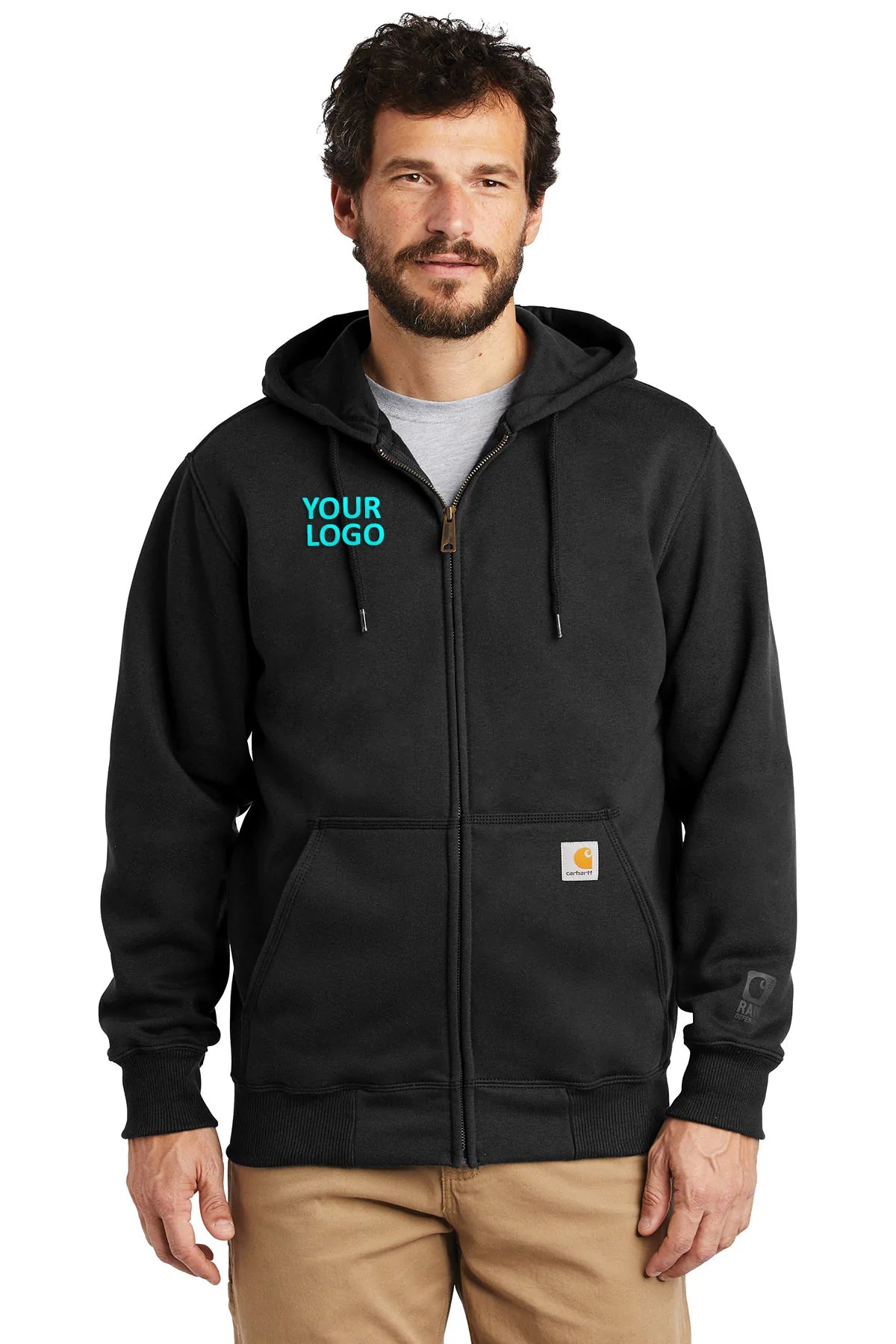 Carhartt Rain Defender Paxton Custom Zip Hoodies, Black [Executive Construction]