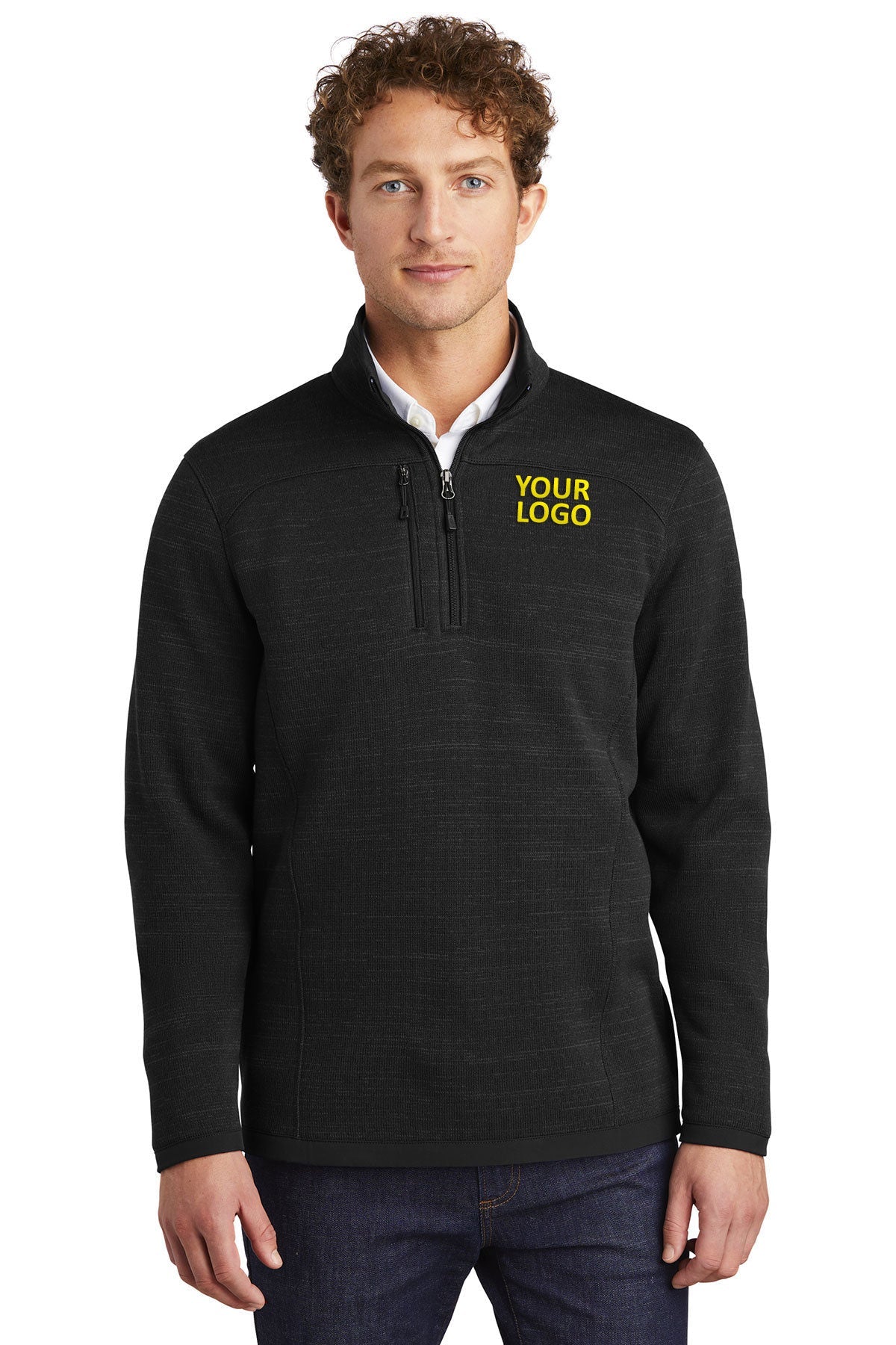 Eddie Bauer Black EB254 business sweatshirts with logo