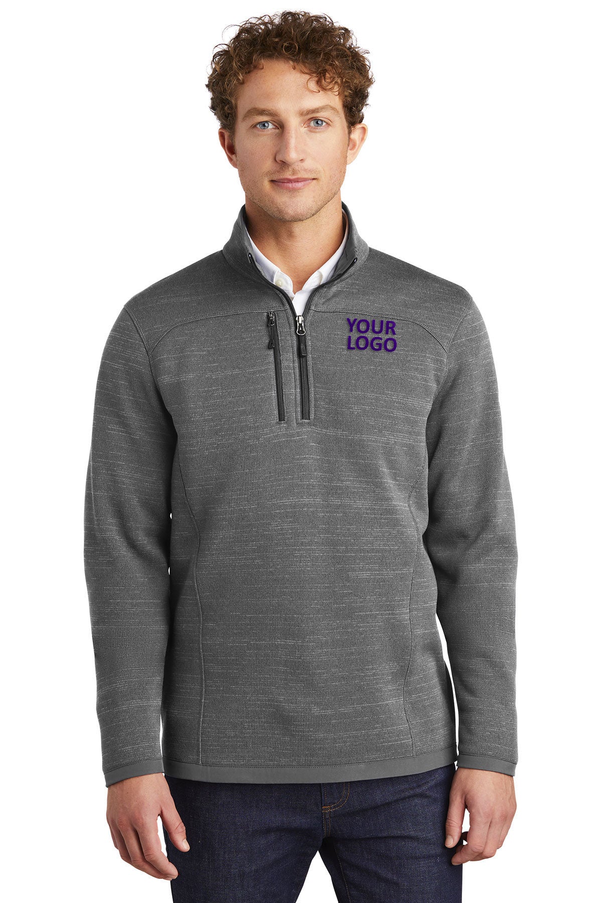 Eddie Bauer Dark Grey Heather EB254 custom embroidery sweatshirts