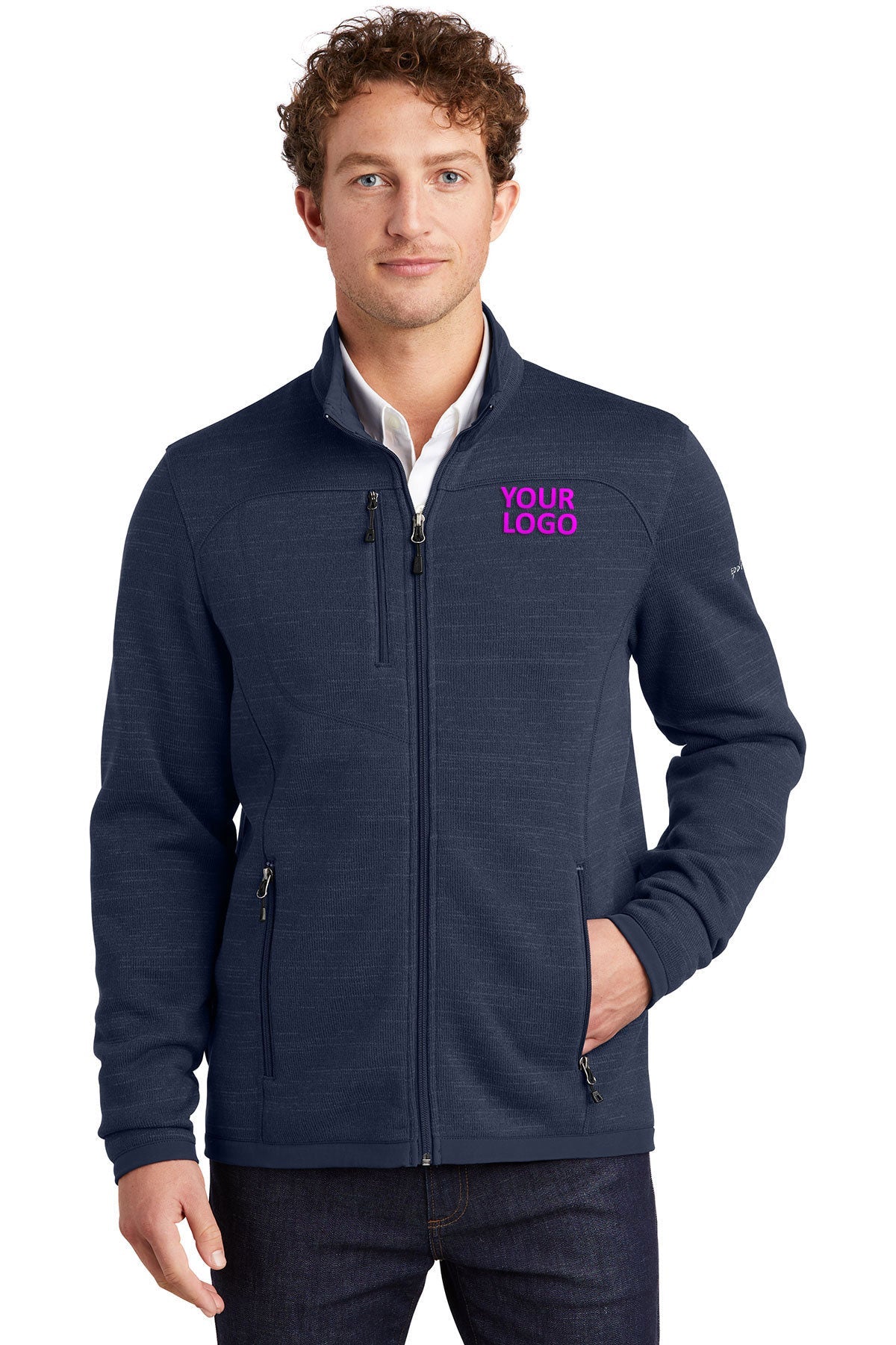 Eddie Bauer River Blue Navy Heather EB250 custom design sweatshirts