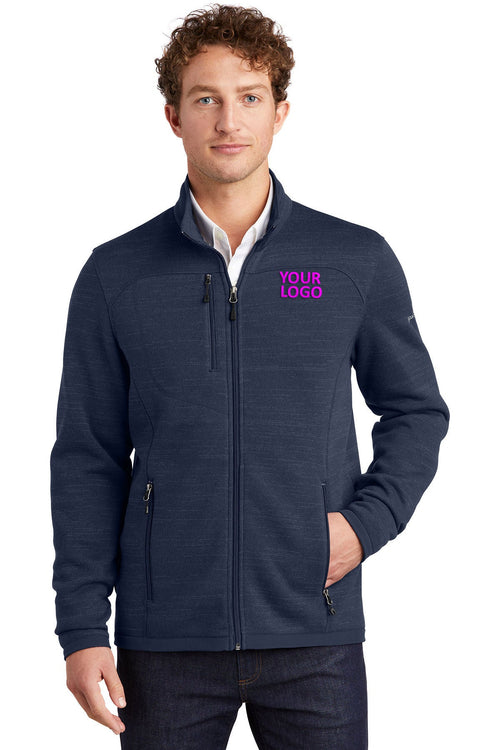 Eddie Bauer Ladies Custom Sweater Fleece Jackets, River Blue Navy Heather