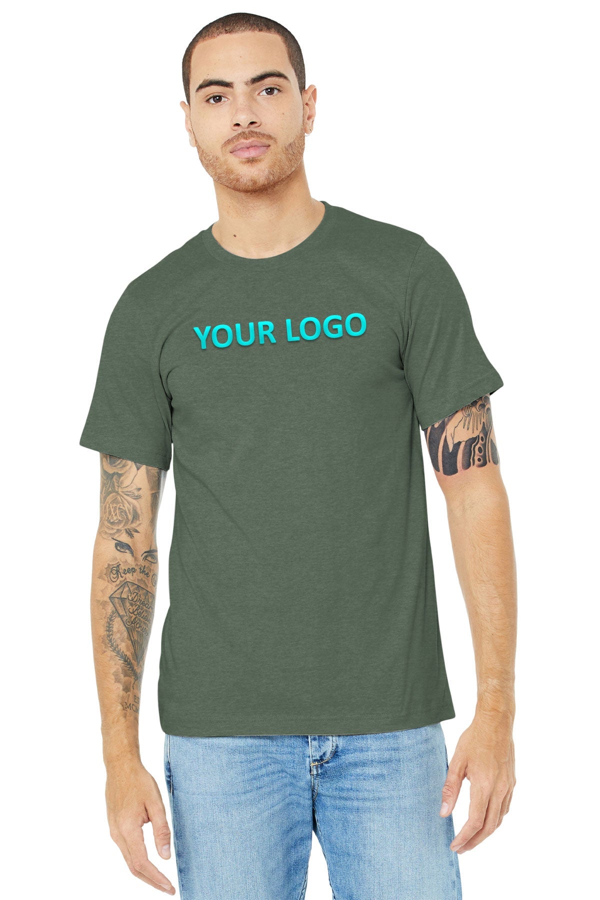 Bella Canvas Unisex Jersey T-Shirt, Heather Miltary Green