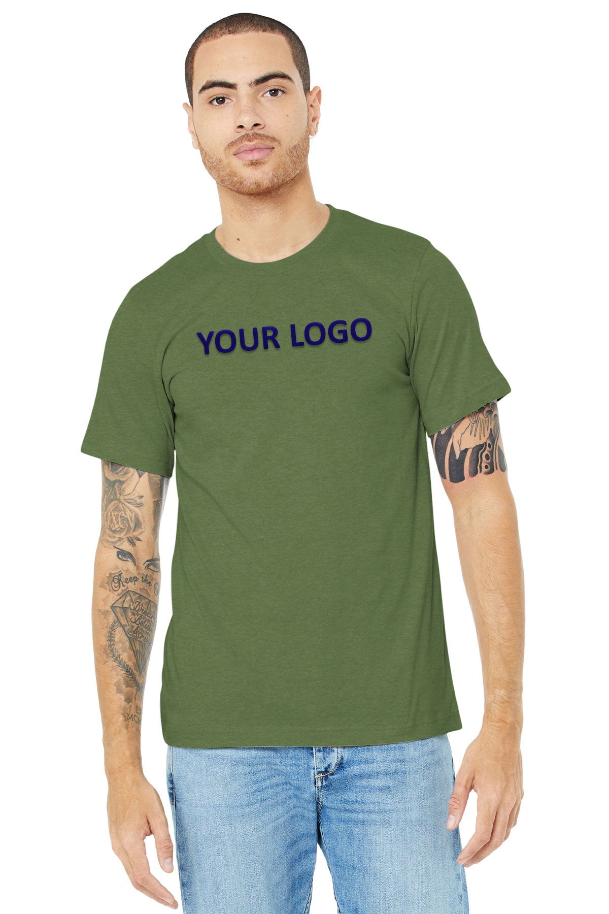 bella + canvas unisex jersey short sleeve t-shirt 3001cvc heather green