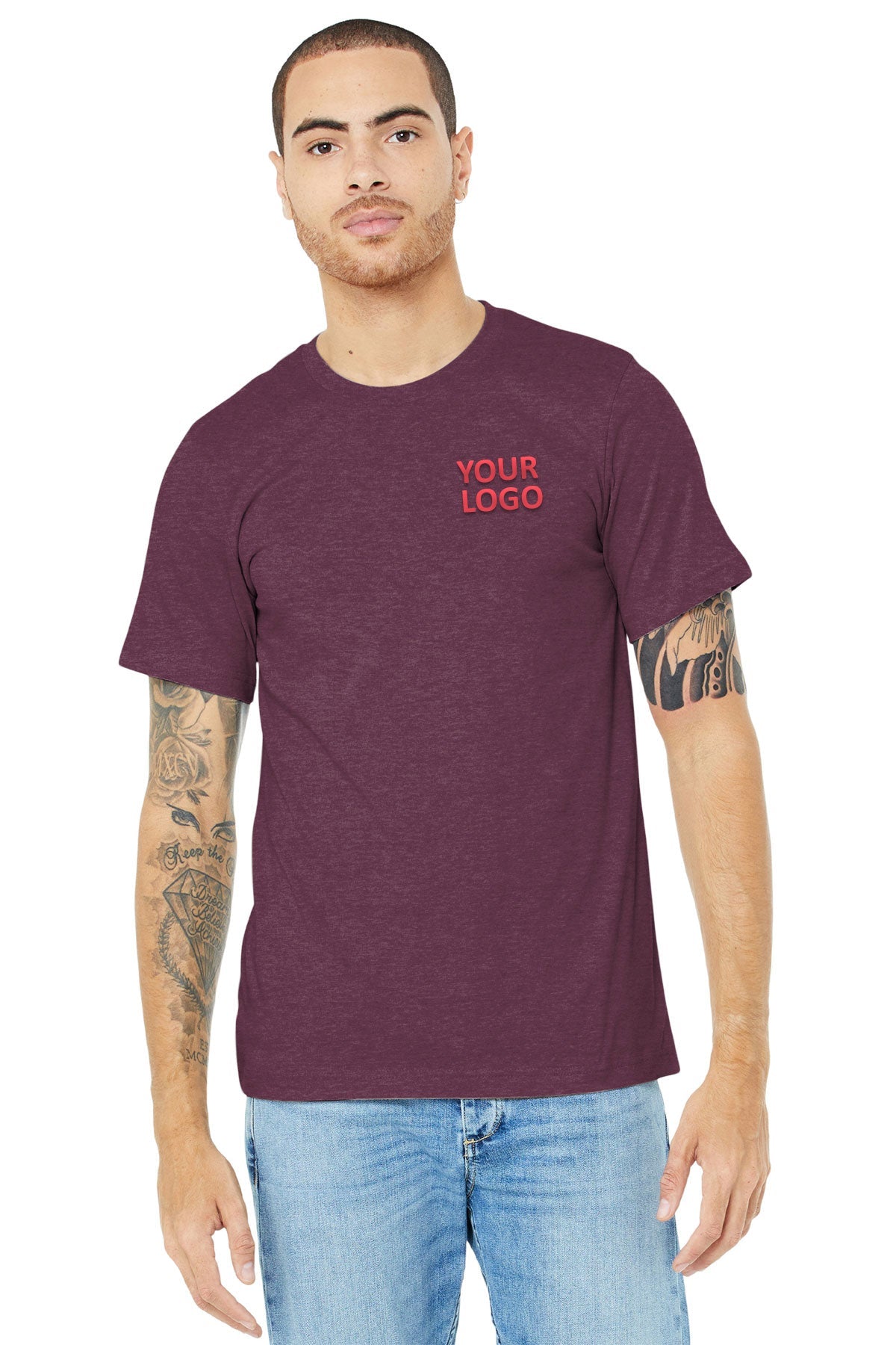 Bella Canvas Unisex Jersey T-Shirt, Heather Maroon [Gershman Mortgage]