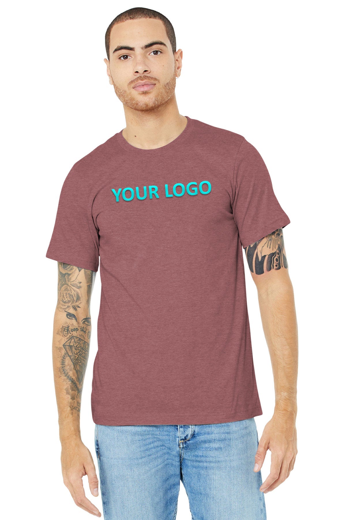 bella + canvas unisex jersey short sleeve t-shirt 3001cvc heather mauve