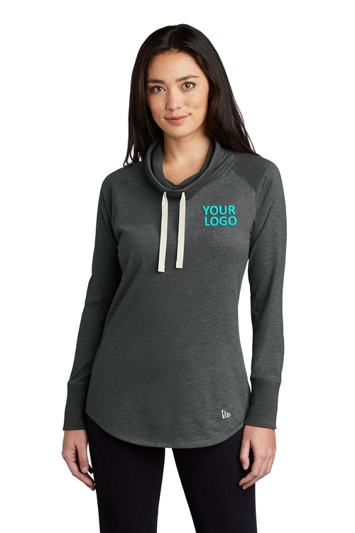 New Era Sueded Cotton Blend Quarter Zip, Black Heather [ASI]