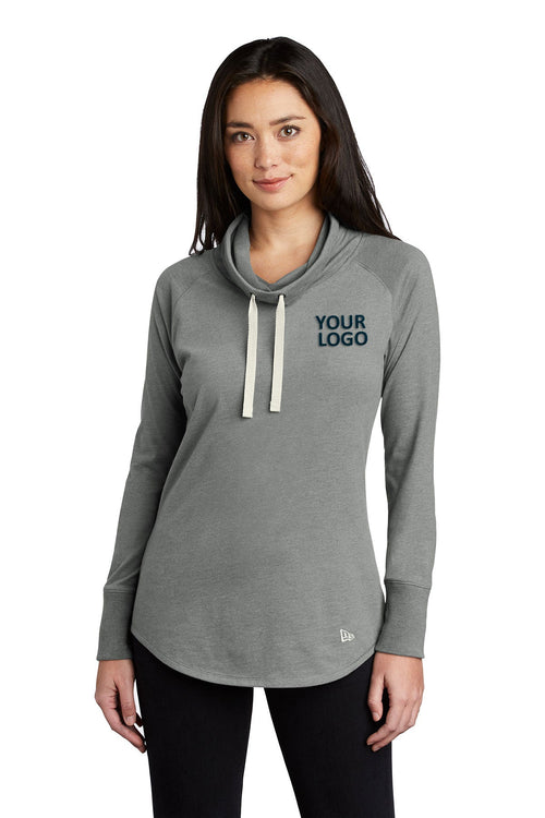 New Era Sueded Cotton Blend Custom Quarter Zips, Shadow Grey Heather