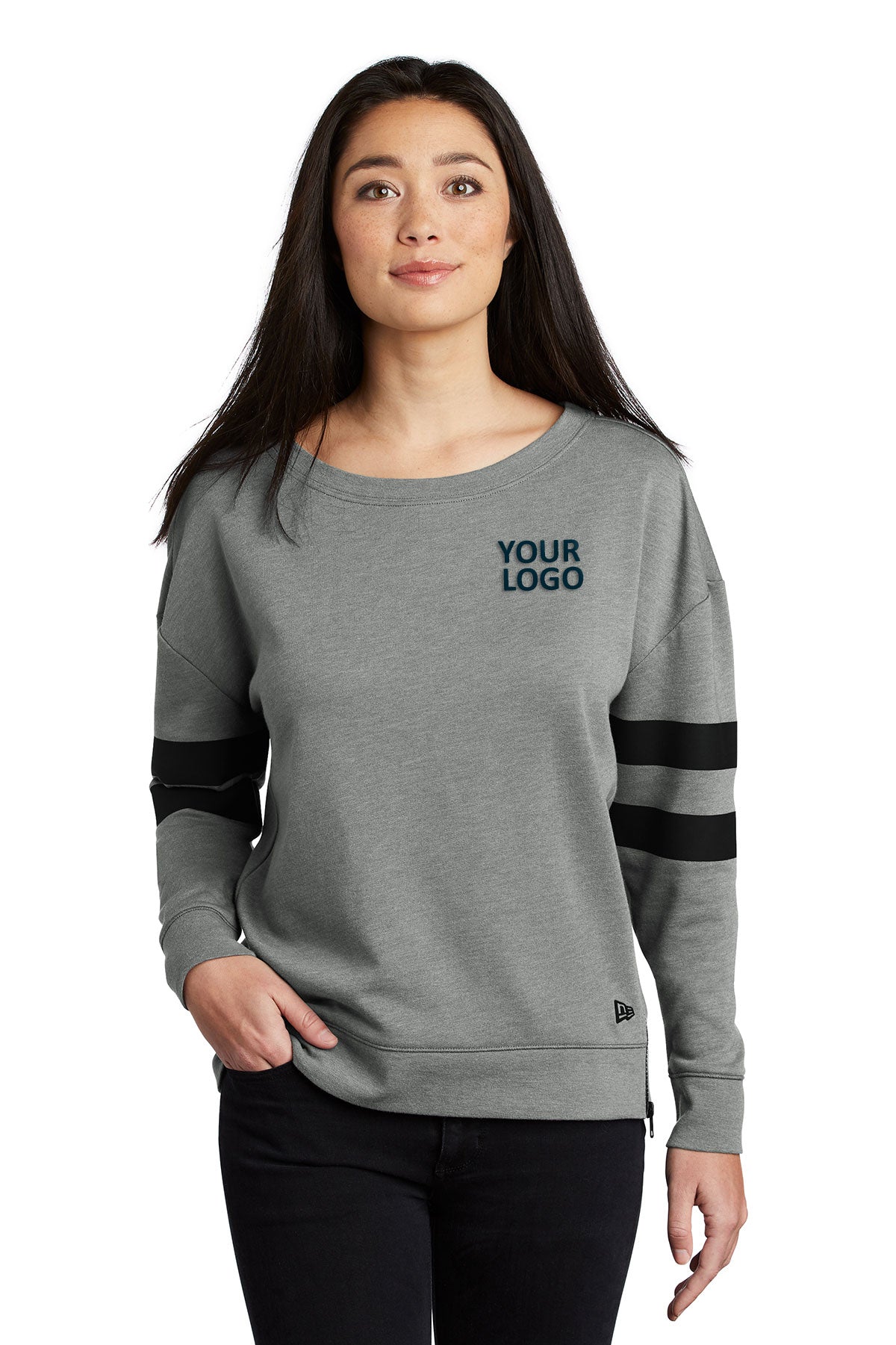 New Era Ladies Tri-Blend Branded Sweatshirts, Shadow Grey Heather
