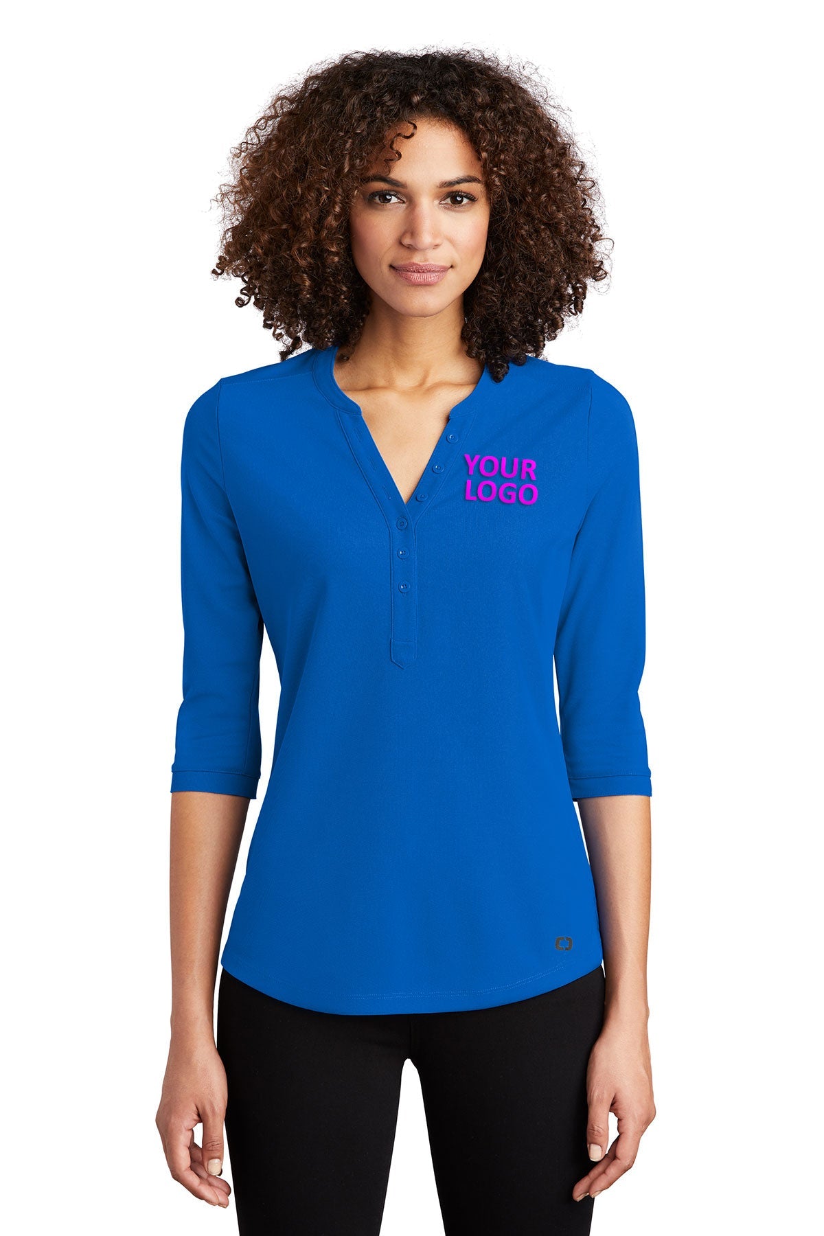 OGIO Electric Blue LOG104 custom logo polo shirts embroidered
