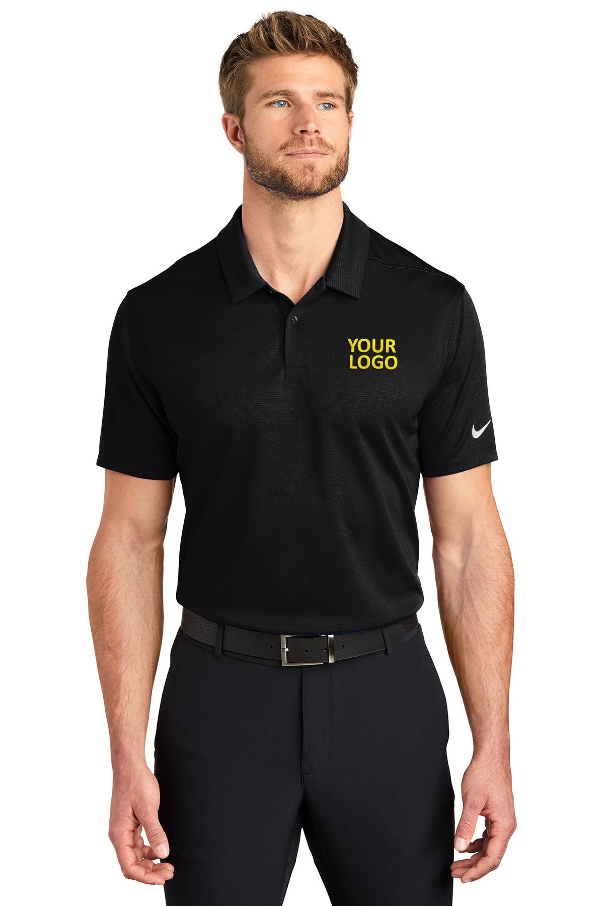 Nike Black NKBV6042 custom logo polo shirts embroidered