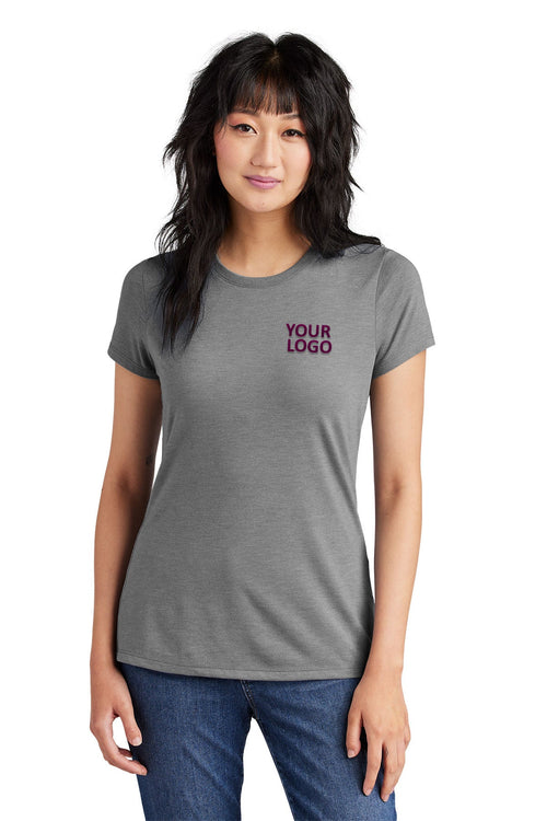 District Made Mens Perfect Tri Crew Tee's, Grey Frost