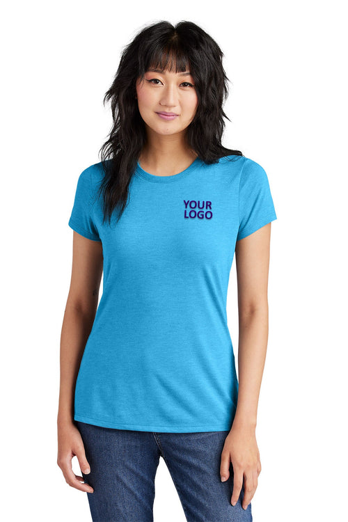 District Made Mens Perfect Tri Crew Tee's, Turquoise Frost