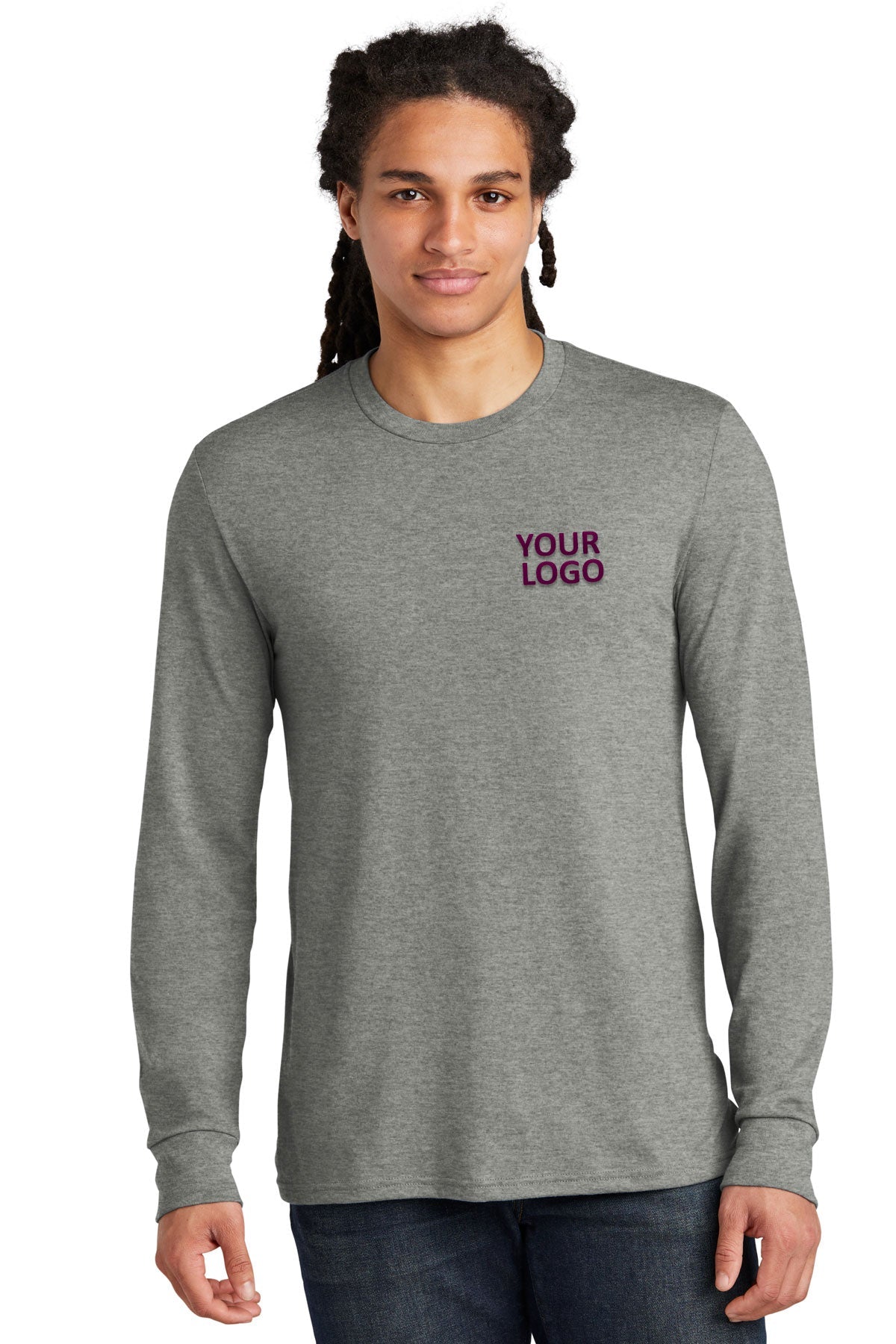 District Made Mens Perfect Tri Long Sleeve Crew Tee