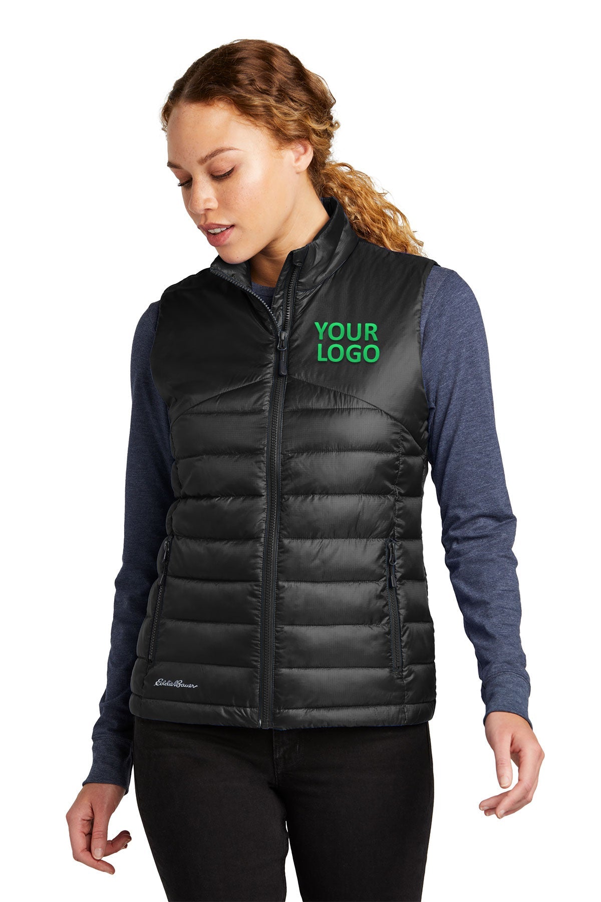Eddie Bauer Deep Black EB513 business jackets with logo