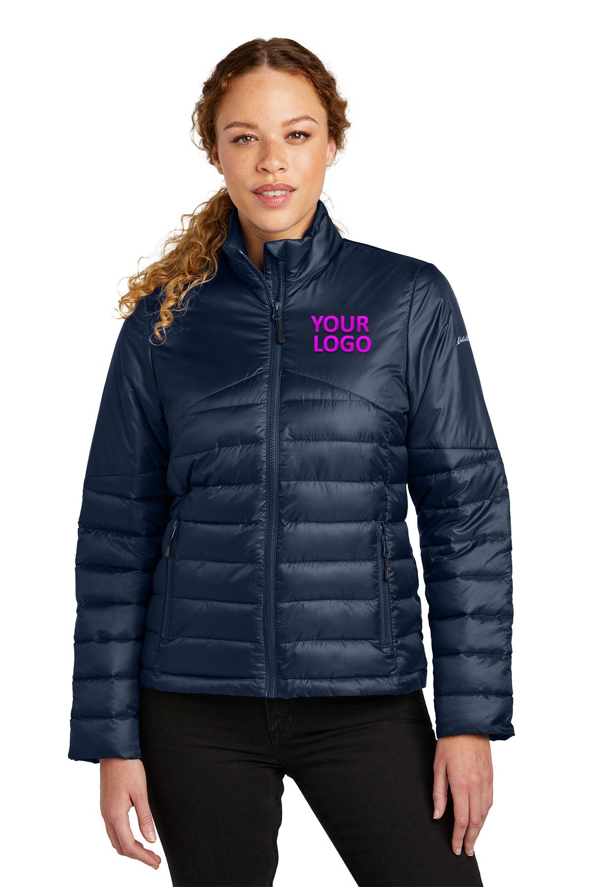 Eddie Bauer River Blue Navy EB511 embroidered team jackets