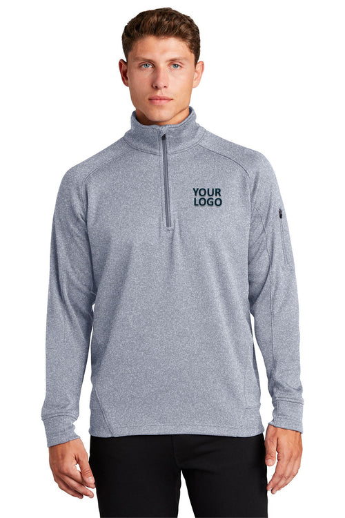 Sport-Tek Ladies Tech Fleece Branded Full-Zip Hooded Jackets, Grey Heather
