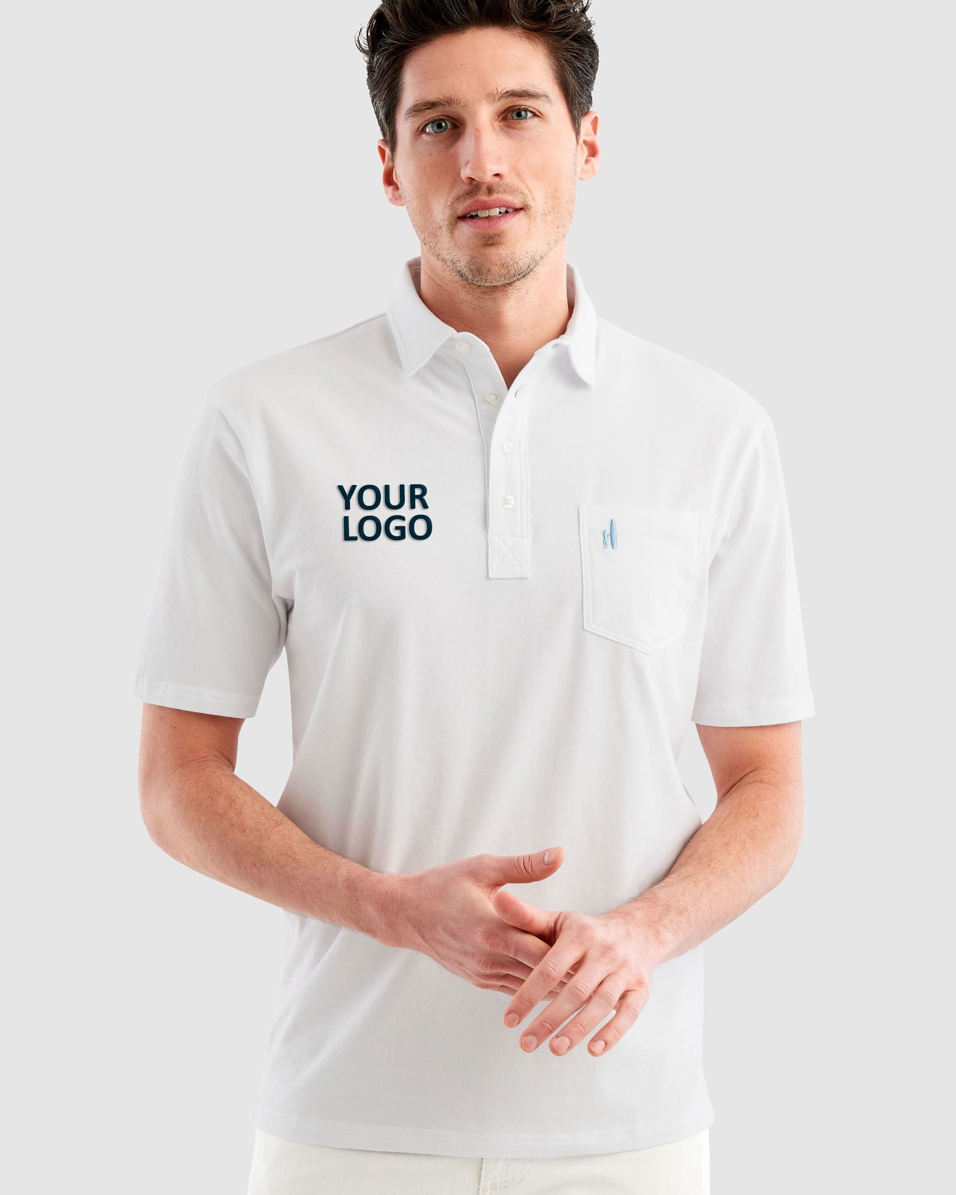 Johnnie O The Original 4 Button Custom Polos,  White