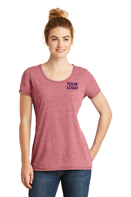 New Era Ladies Tri-Blend Performance Printed Tee's, Shadow Grey/ Black