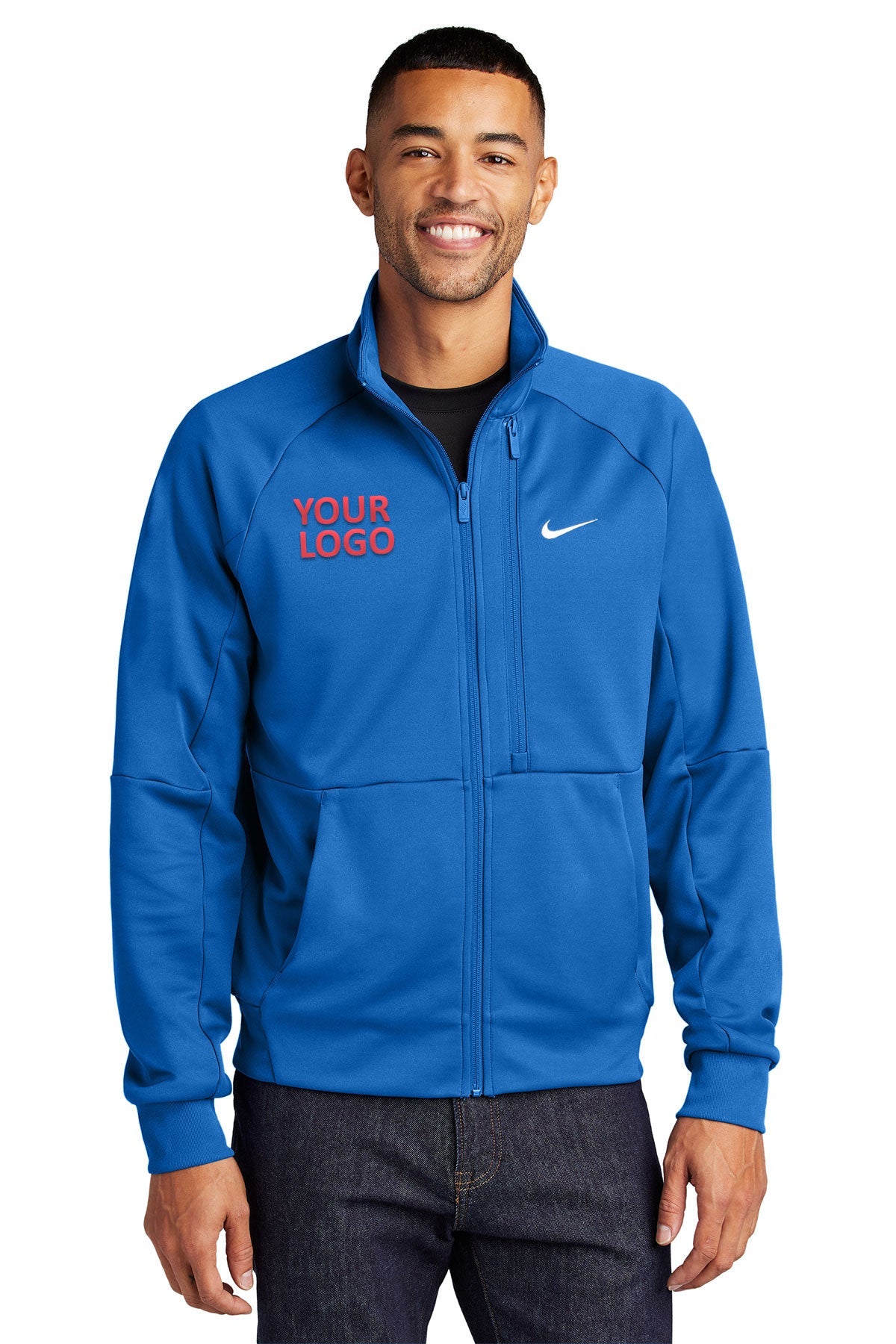 Nike Royal NKFD9891 jackets with company logo