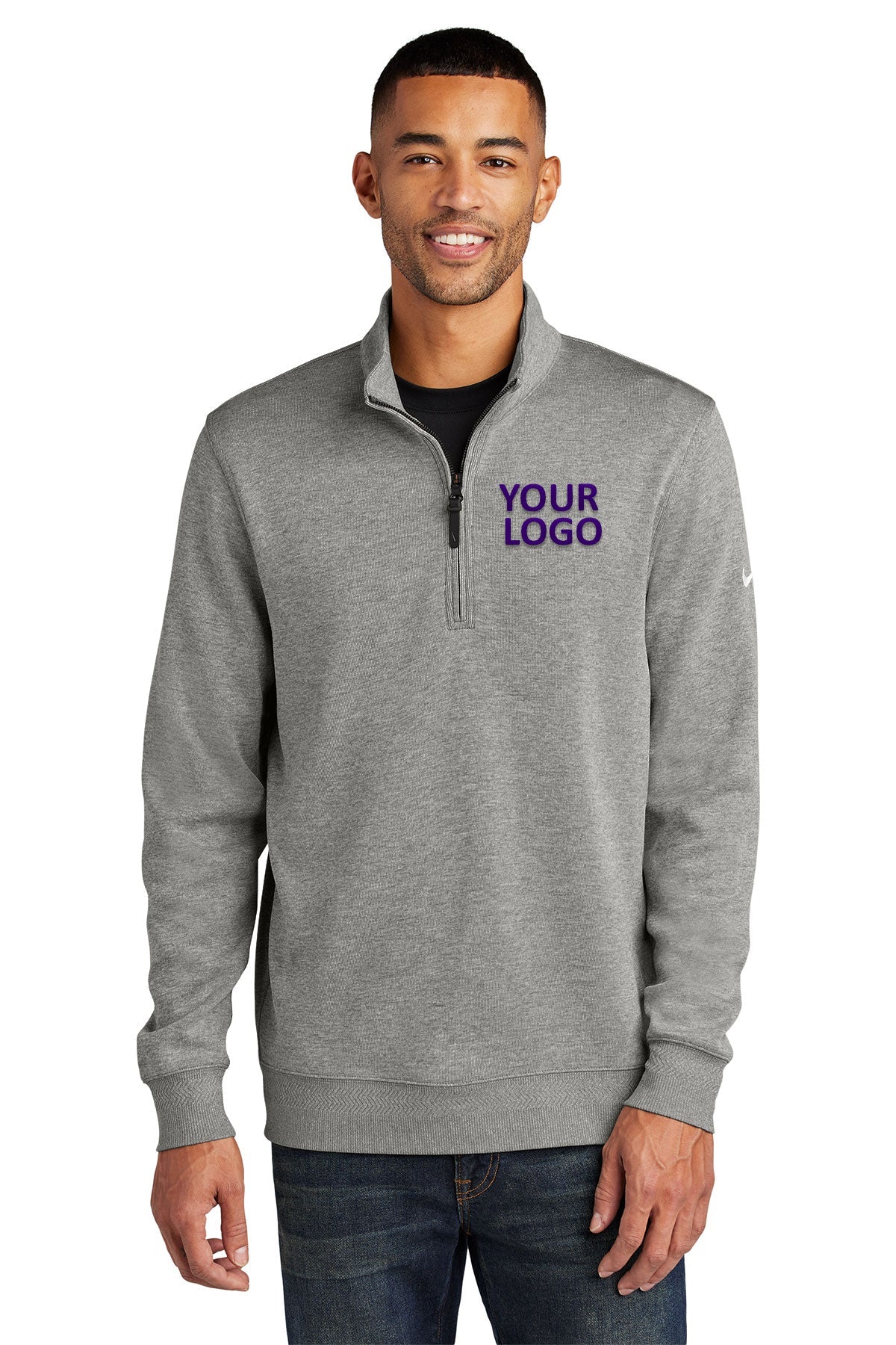 Nike Grey NKFD9892 custom logo sweatshirts