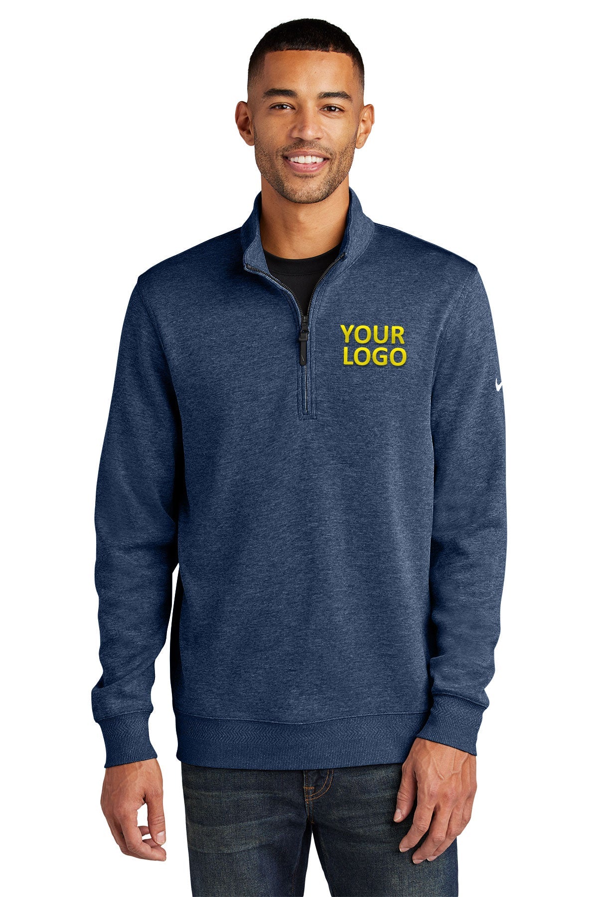 Nike Navy NKFD9892 custom logo sweatshirts embroidered