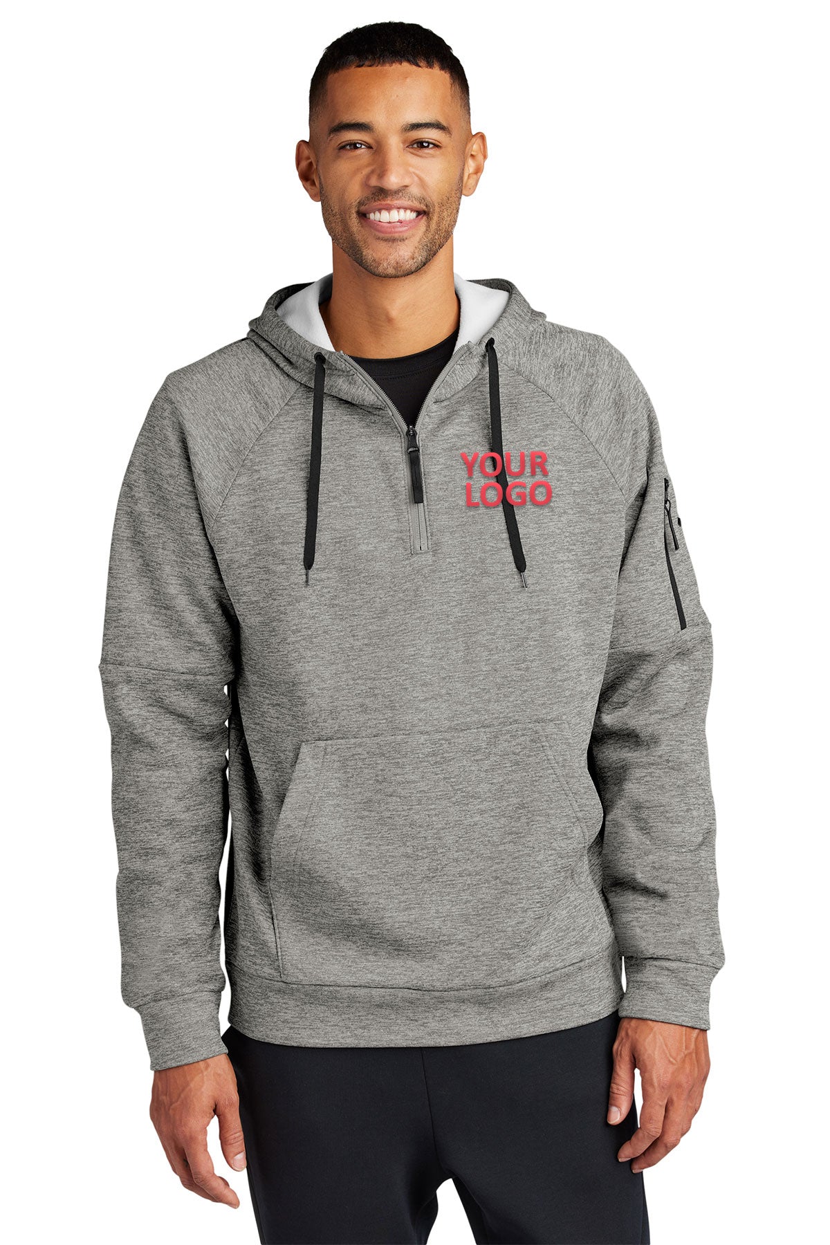 Nike Dark Grey Heather NKFD9742 custom logo sweatshirts embroidered