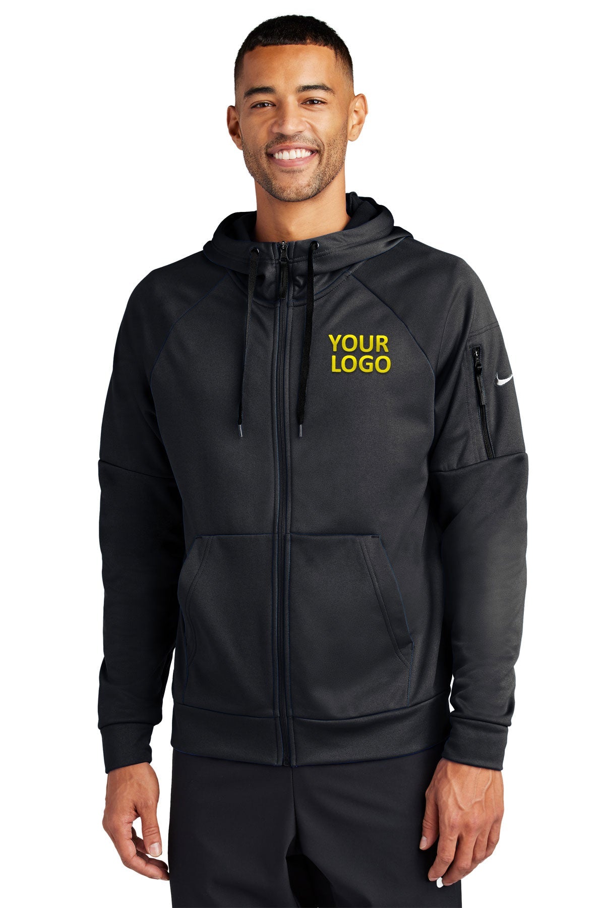 Nike Therma-FIT Pocket ZipUp Custom Hoodies, Black [NARENCO]