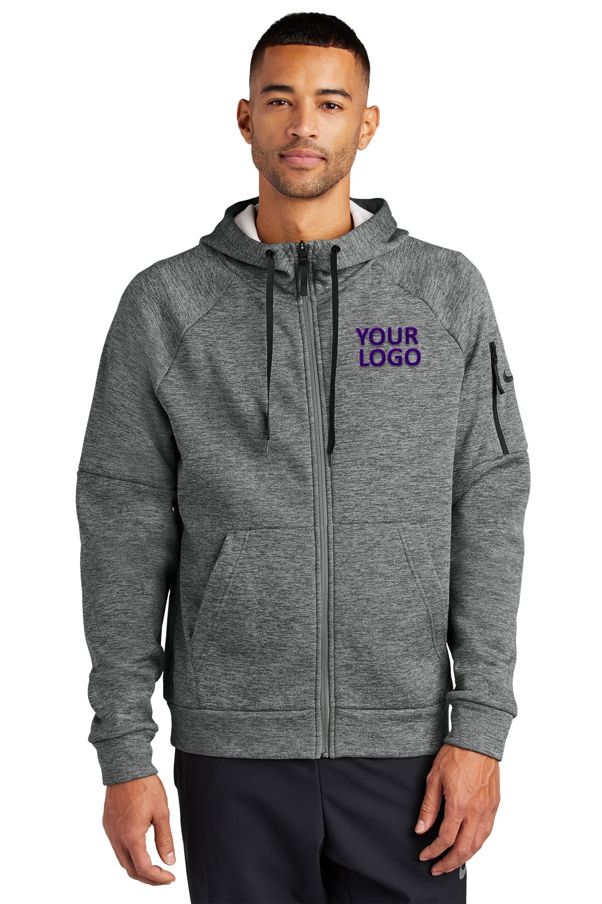 Nike Charcoal Heather NKFD9859 custom logo sweatshirts embroidered