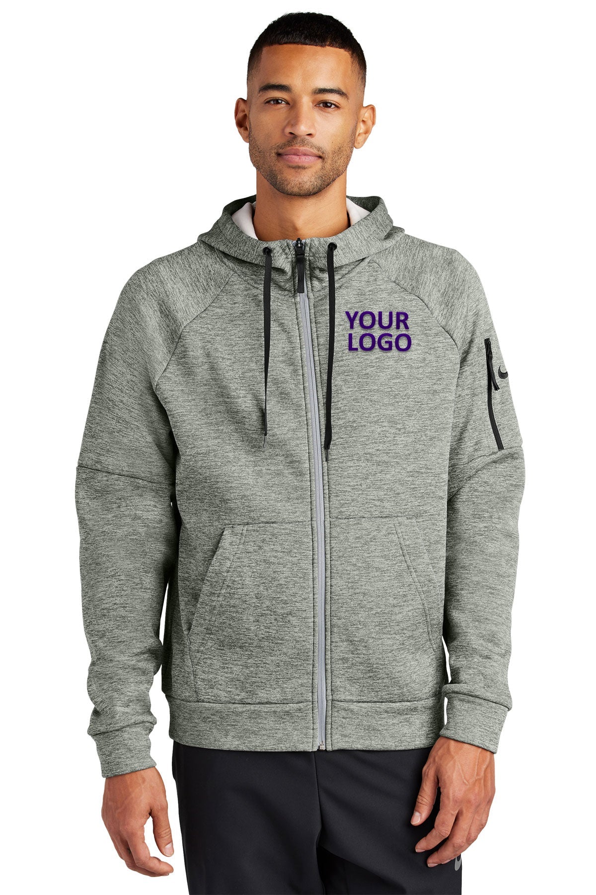 Nike Dark Grey Heather NKFD9859 custom embroidered sweatshirts